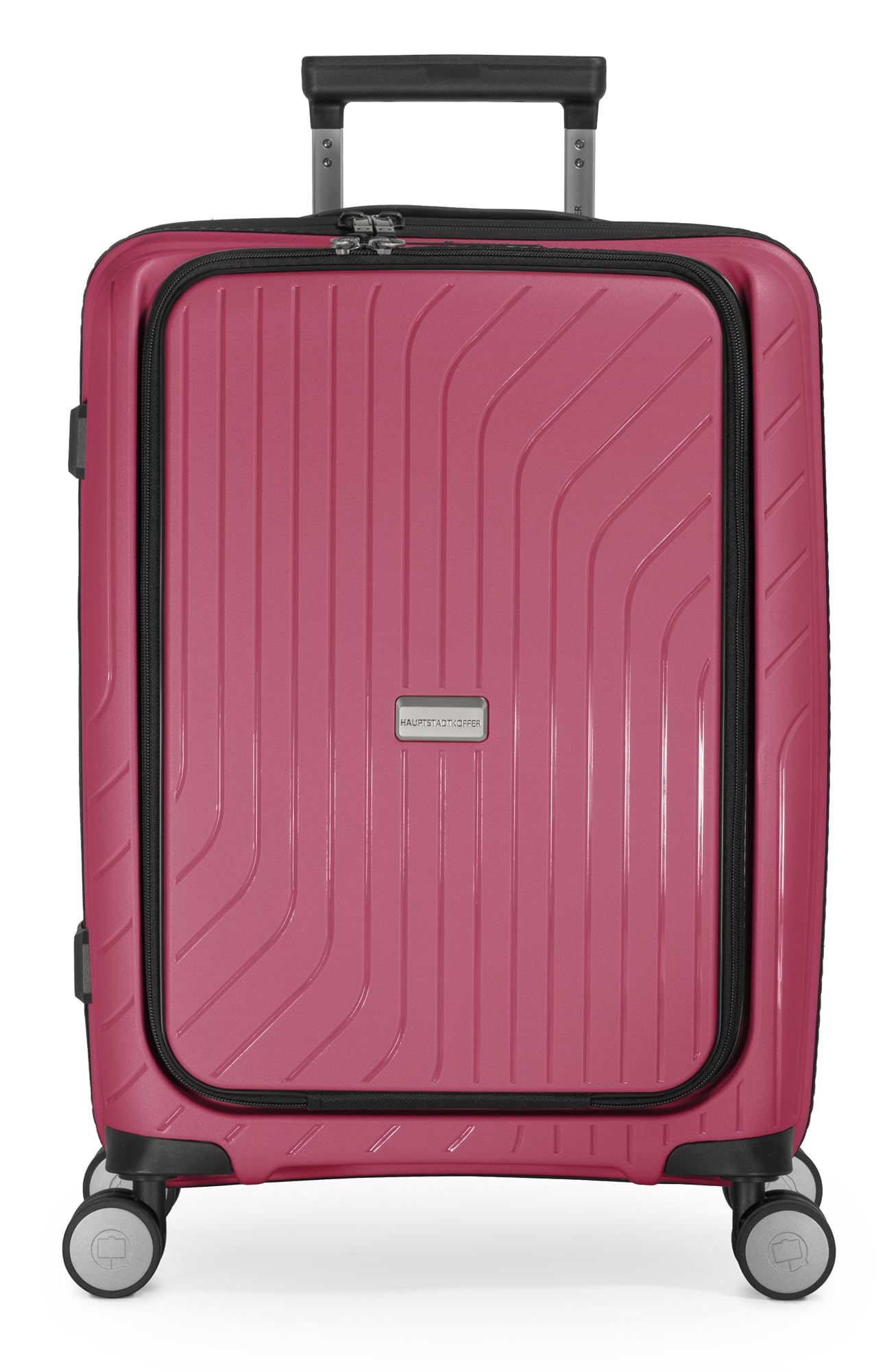 Hauptstadtkoffer TXL Trolley Cabina 55x40x23 cm con Scomparto Laptop, Serratura TSA, Valigia Rigida, 4 Ruote Doppie, Leggera 2,4 kg, Bagaglio a Mano 42L, Berry