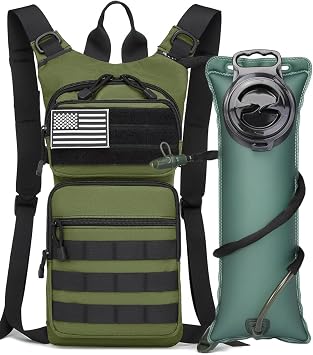 Insulated Water Hydration Pack Bag with 3L TPU Bladder Tactical Molle Hydration Backpack for Hiking Cycling Running