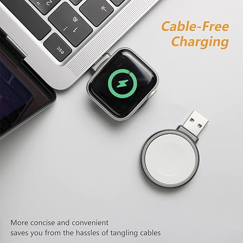 Miniatura 2 de XWIN Cargador portátil para Apple Watch, carga inalámbrica inalámbrica con certificación MFi, cargador de viaje magnético compatible con Apple Watch