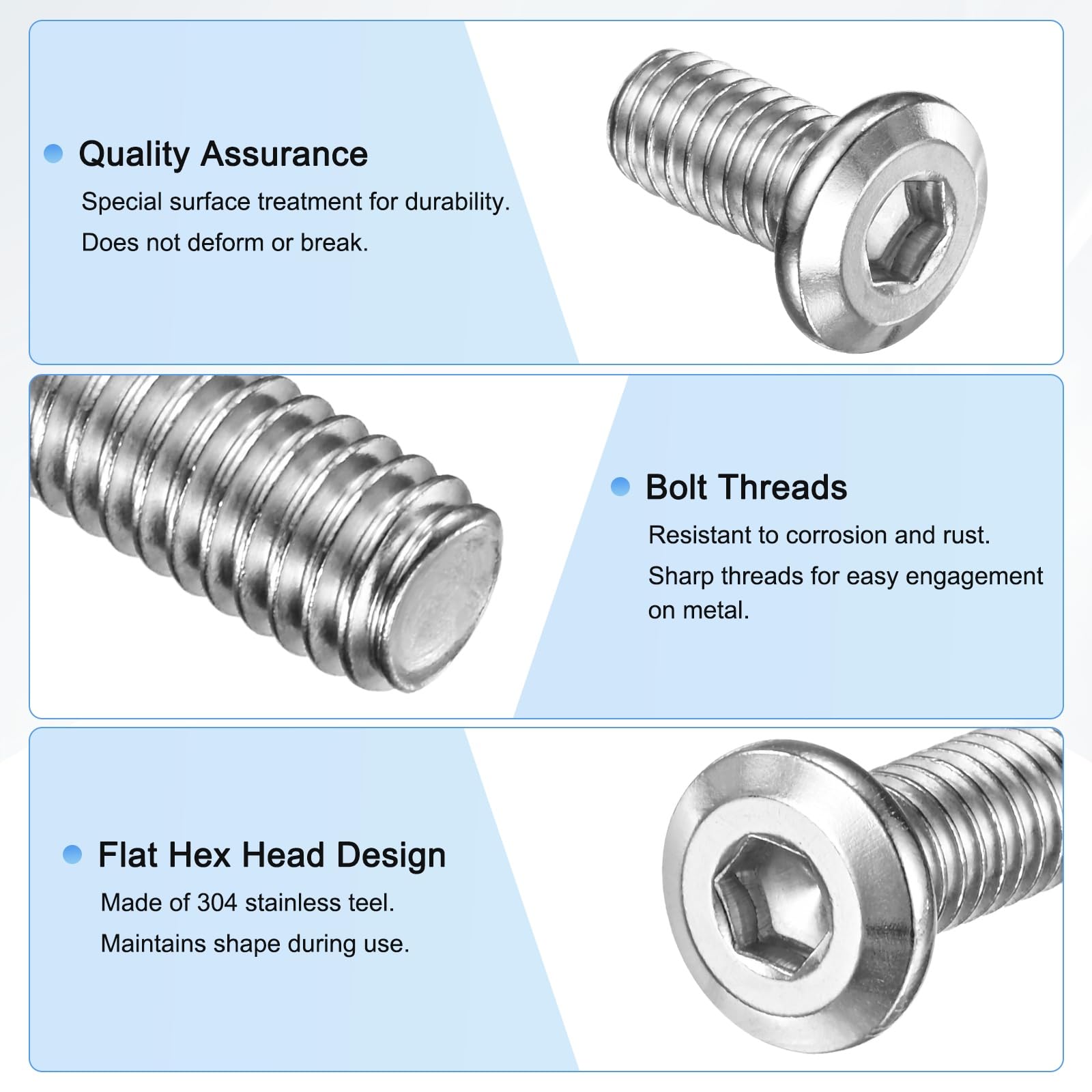 M METERXITY 20-Pack Flat Head Socket Cap Screws - Image 2