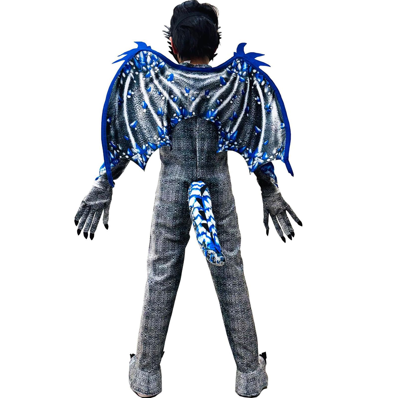 Folxakdis Costume Drago Bambino per Carnevale Costumi Dragon Cosplay Bambino per Halloween Tuta da Drago Festa di Compleanno Regali per Bambini dai 6-12 anni