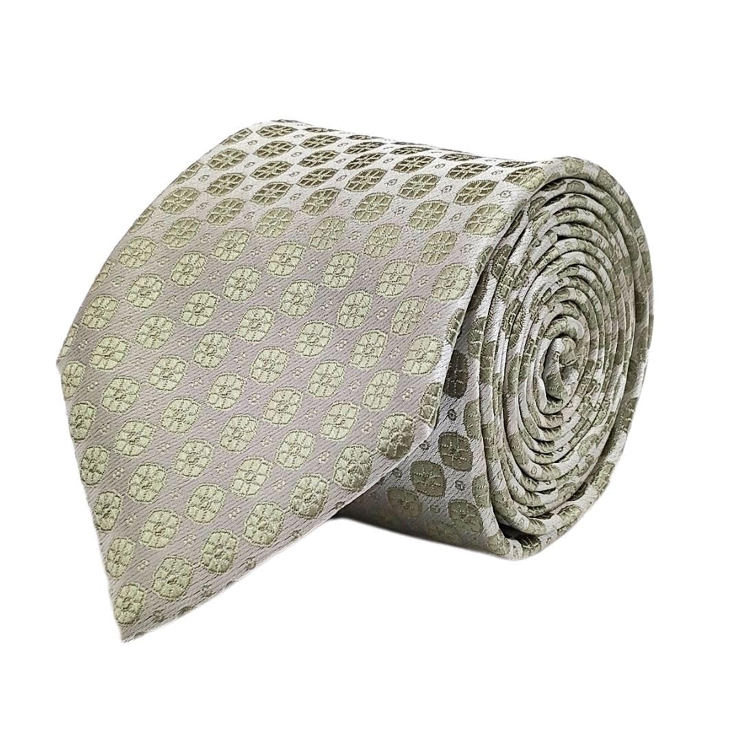 blacksmith Men's Premium Necktie|Light Green Circle Tie for Men|Casual Necktie-picture-10