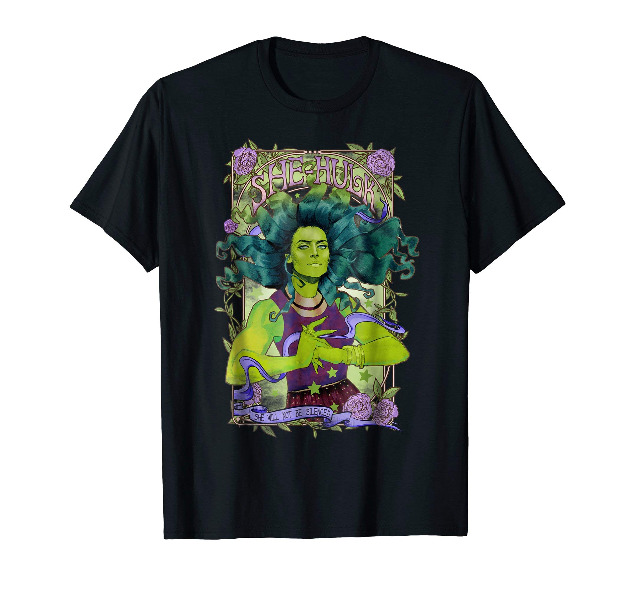 MarvelShe-Hulk Vintage Floral Design Graphic T-Shirt T-ShirtOEKO-TEX STANDARD 100