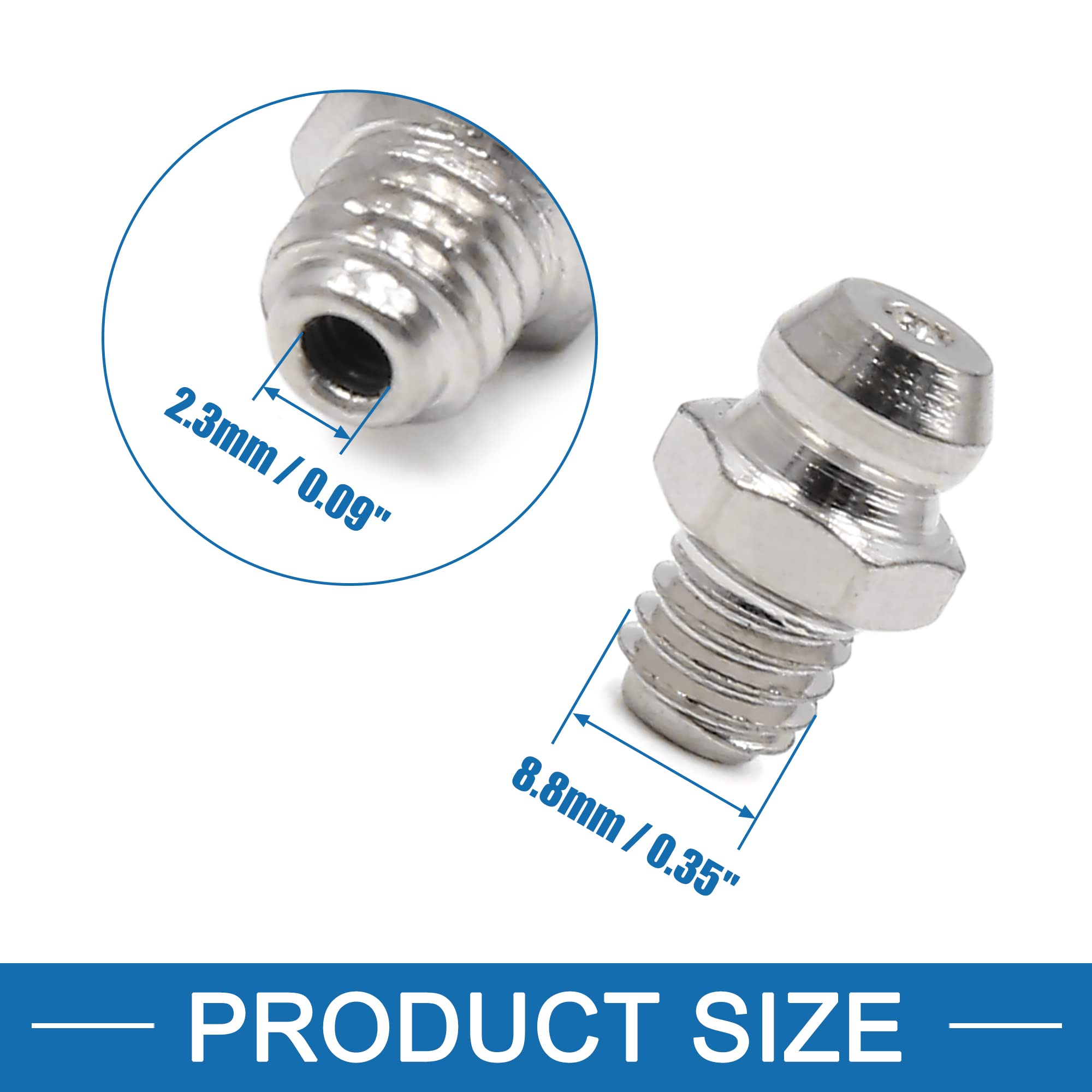 ABSPRO Raccordo Nipplo per Ingrassatore M6 x 1 Dritto Nickel Placcato Zestaw 80