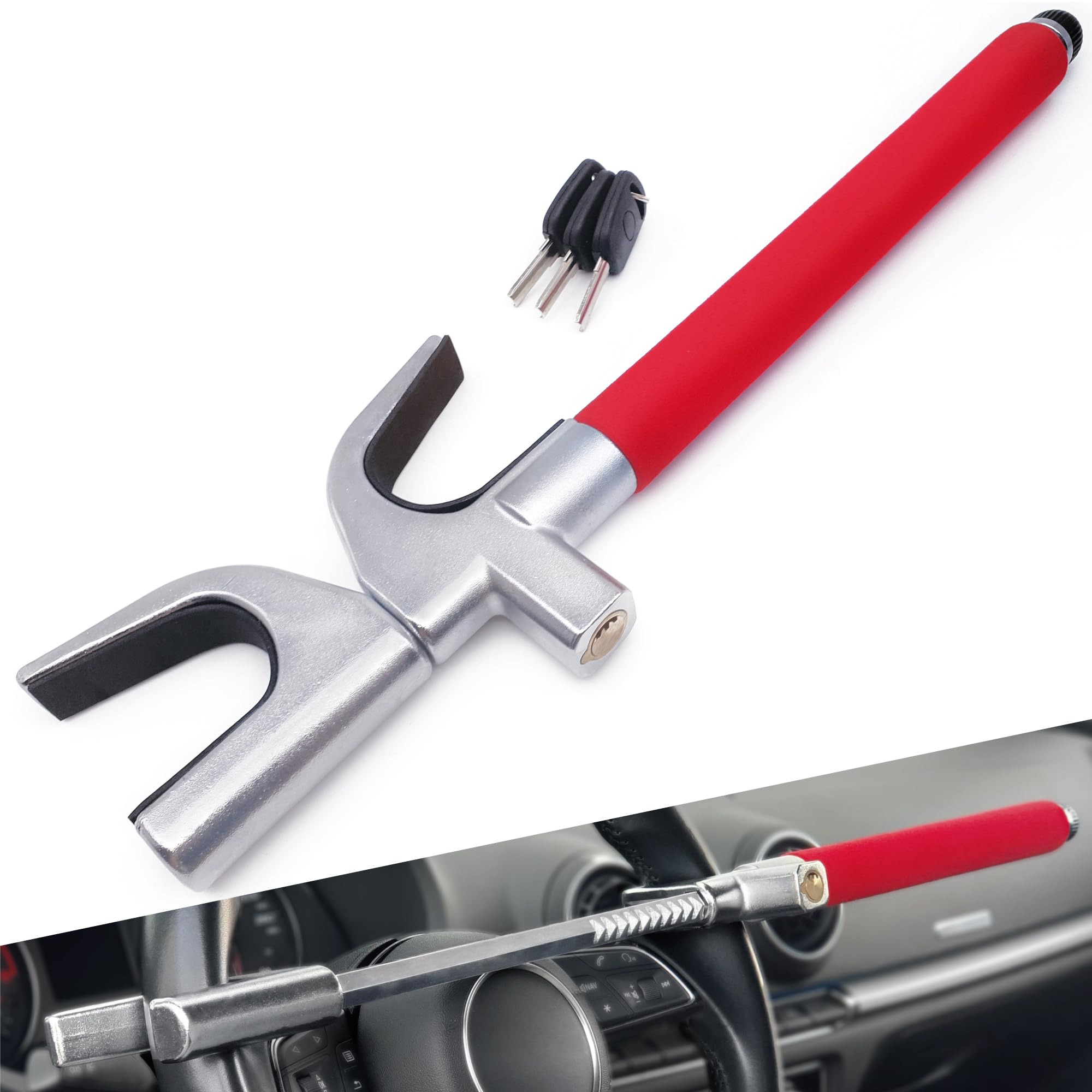 RADIKAL RK1002 Antifurto Auto Blocco Volante Bloccasterzo Meccanico Universale