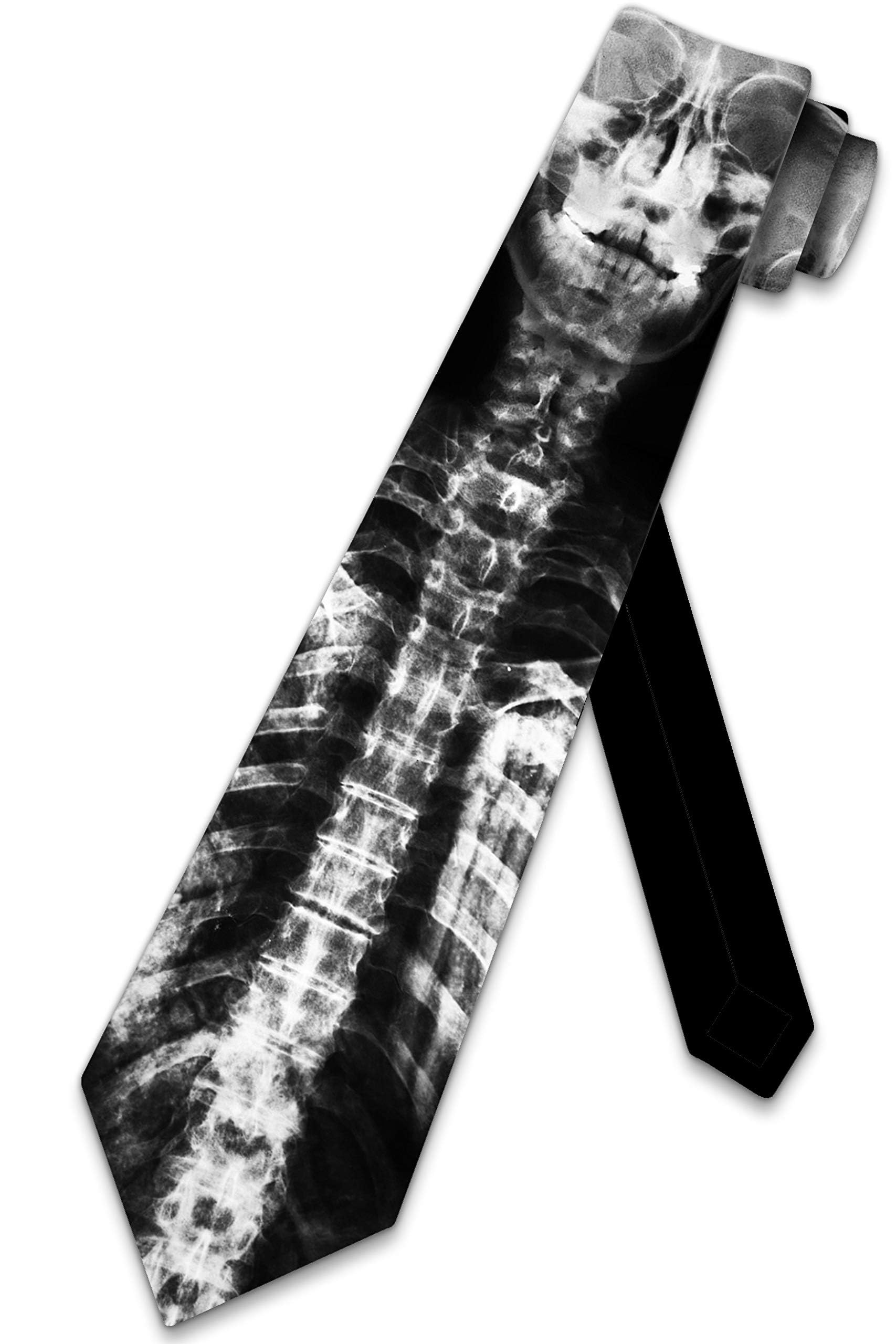 BHHJKK Skeleton Ties Mens X-Ray Skull Spine Neck Tie
