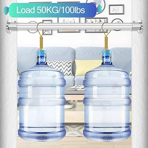 Miniatura 5 de ZAQYCM Varillas para colgar en el armario para montaje en pared de ropa, acero inoxidable para cuarto de servicioarmariodormitoriozapatero, kit