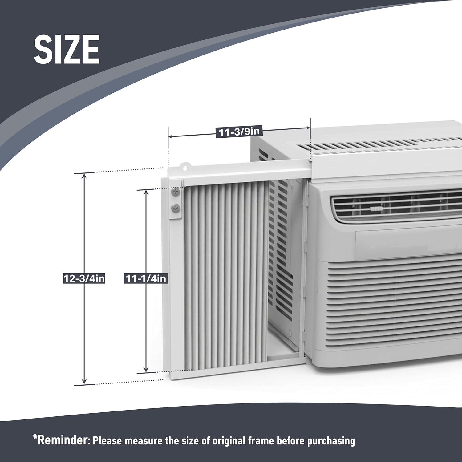 Adjustable Window Air Conditioner Side Panels with Frame, Accordion Insulation Filler Kit for 5000-14000 BTU Window AC Units, Windproof Dustproof Heat Resistant Indoor Cover