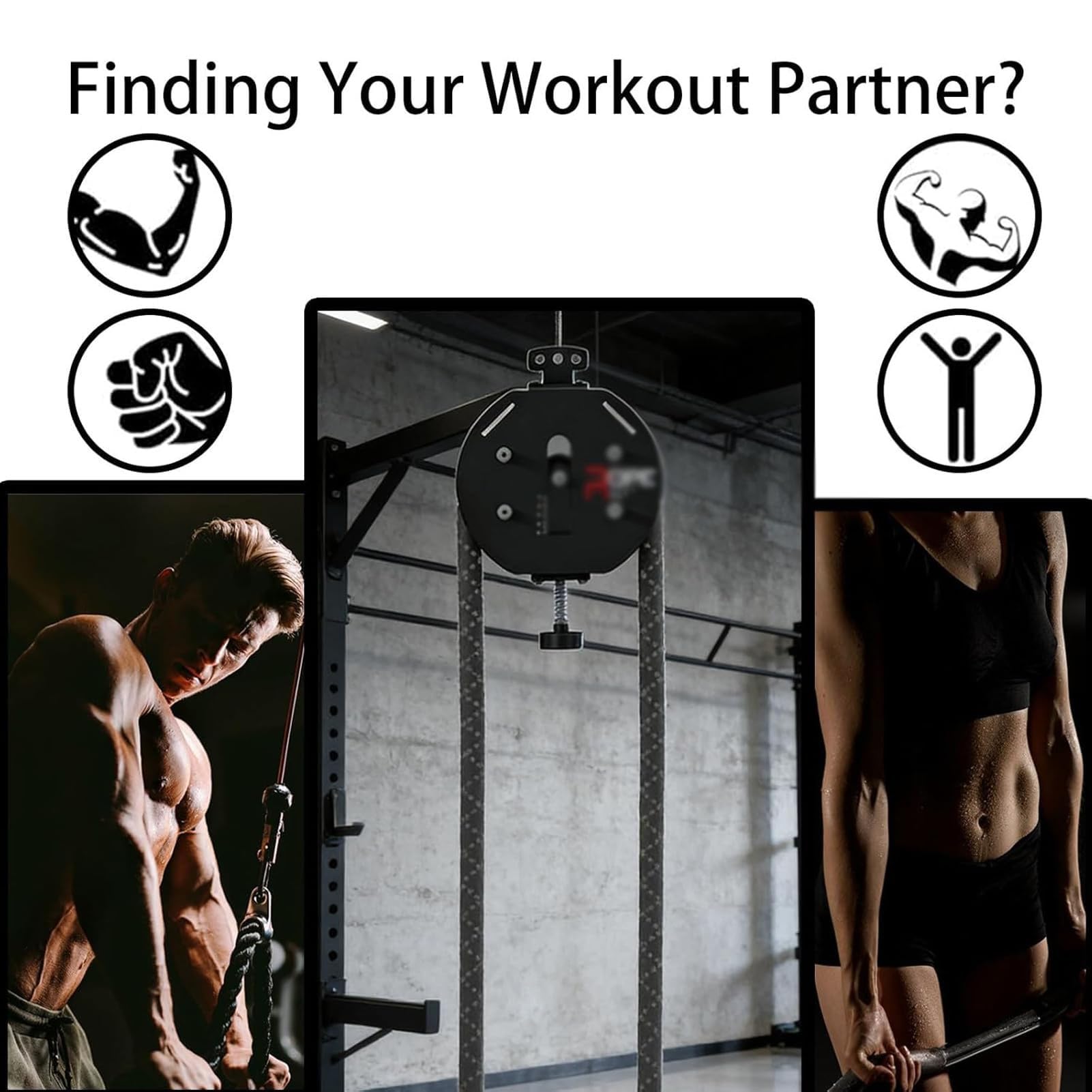 Endless Rope Trainer, Pulley Rope Puller Fitness Rope Trainer, regulowany opór do treningu fitness, nylonowy kabel treningowy do koordynacji ciała (czarny/czerwony)
