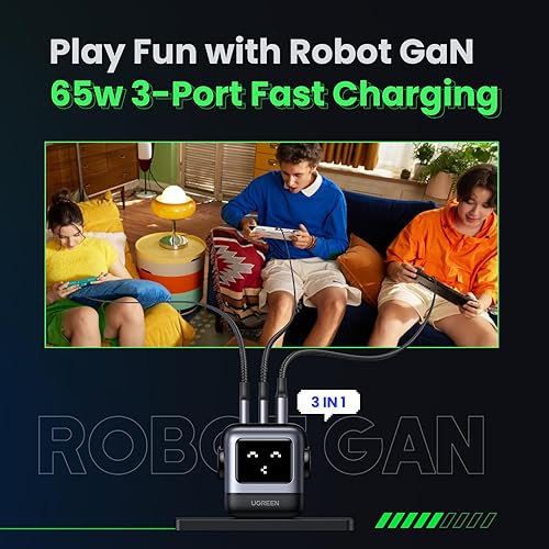 Miniatura 6 de Paquete de cargador RG de 65 W USB C de 3 puertos con estación de carga de 65 W 7 en 1 tira de alimentación