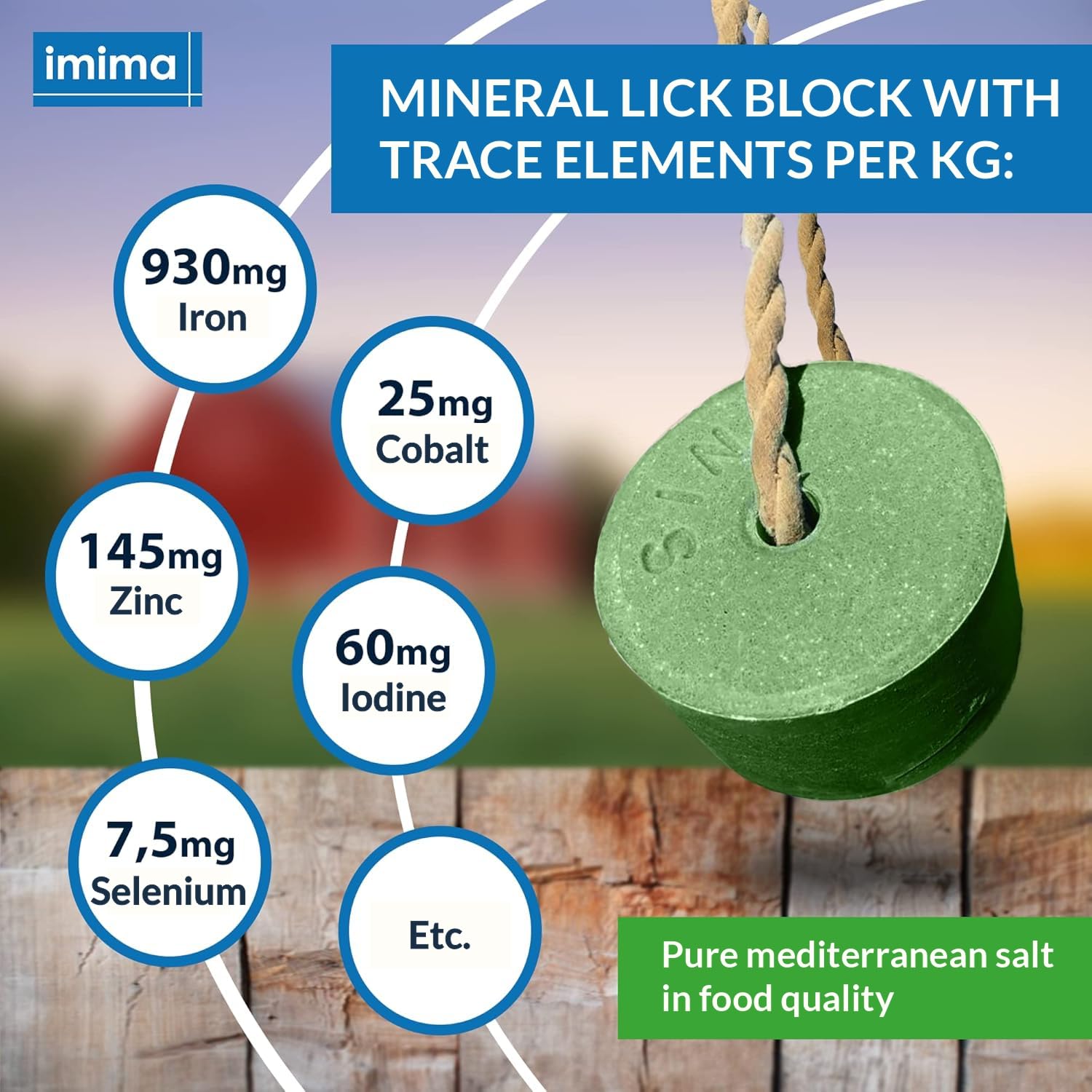 Lick-Bar Premium Set 4 x 3 kg avec HerbalBlock, PROBIOTIC, MultiVitamin BRONCHIAL, PREMIUMBLOCK Set 4 x 3 kg - Pierres à lécher pour Chevaux, Moutons, chèvres, gibier et bétail