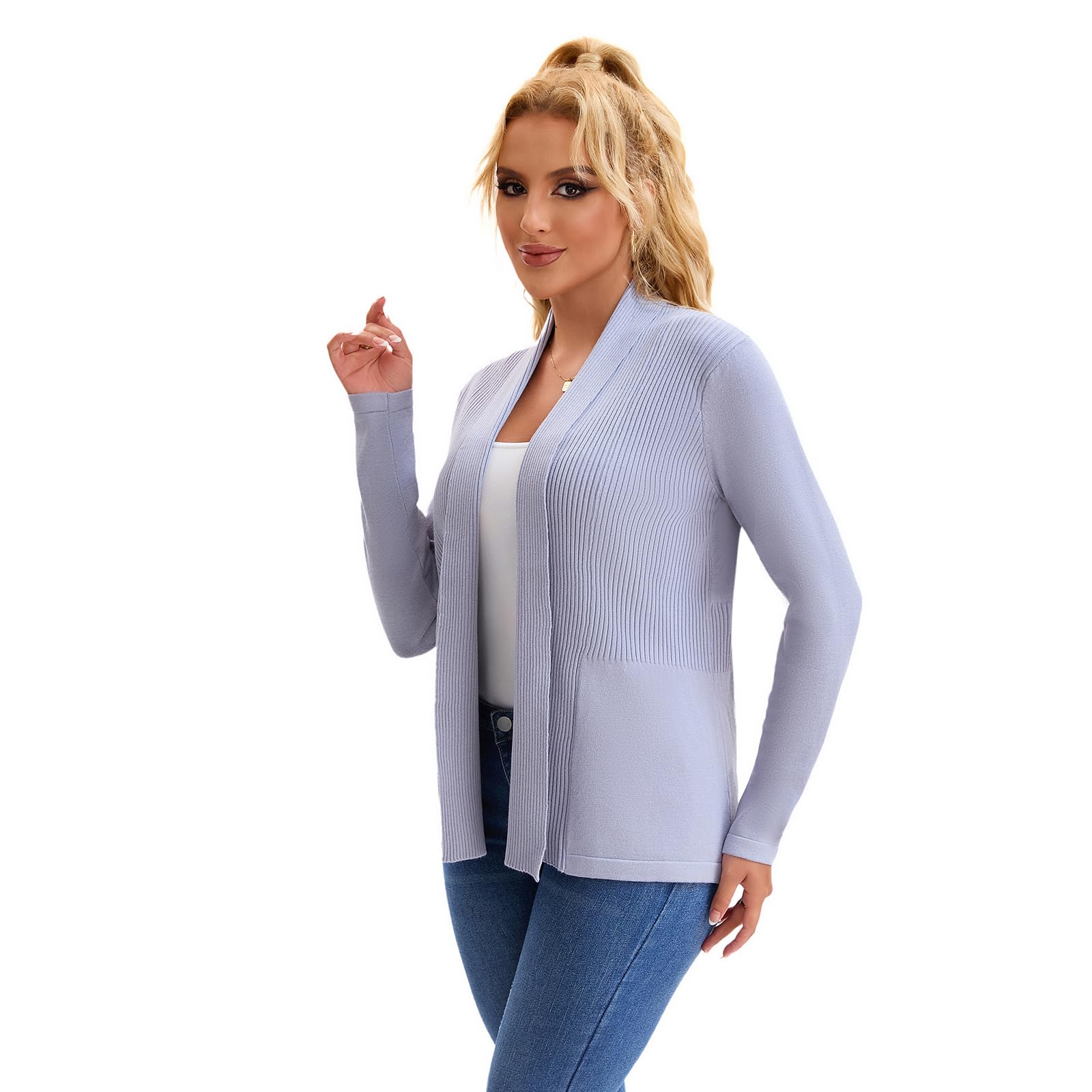 Women’s Open Front Ribbed Cardigan