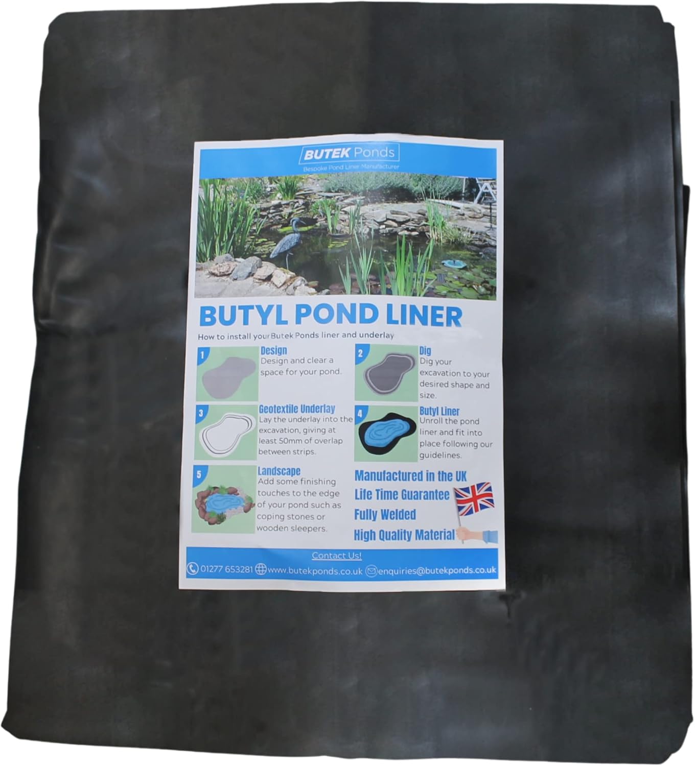 Butyl Rubber Garden Pond Liner (3.375 x 2.0m) Amazon.co.uk Garden