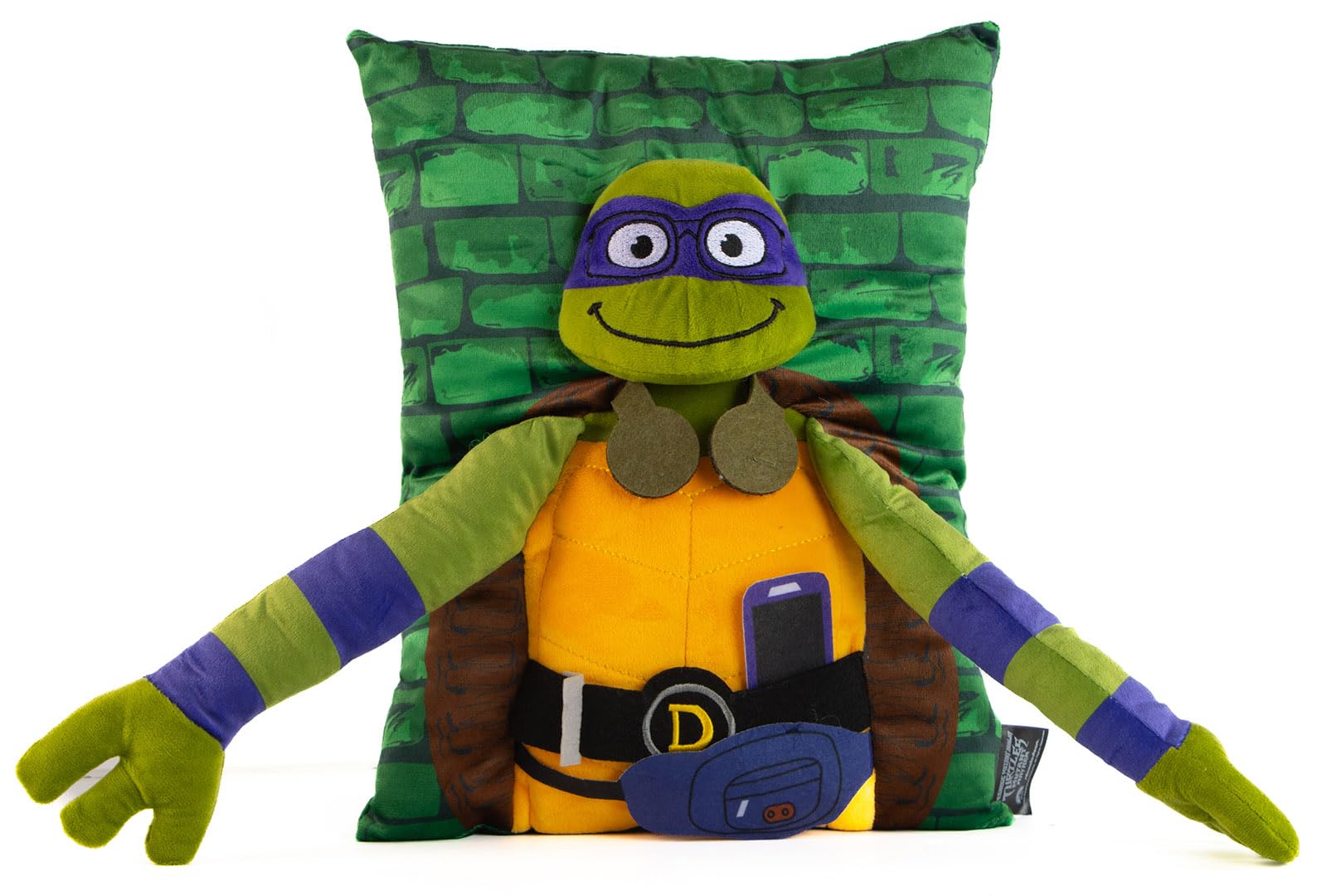 Jay Franco Nickelodeon Teenage Mutant Ninja Turtles Donatello 3D Snuggle Pillow - Super Soft Green Plush Pillow - Measures 15 Inches
