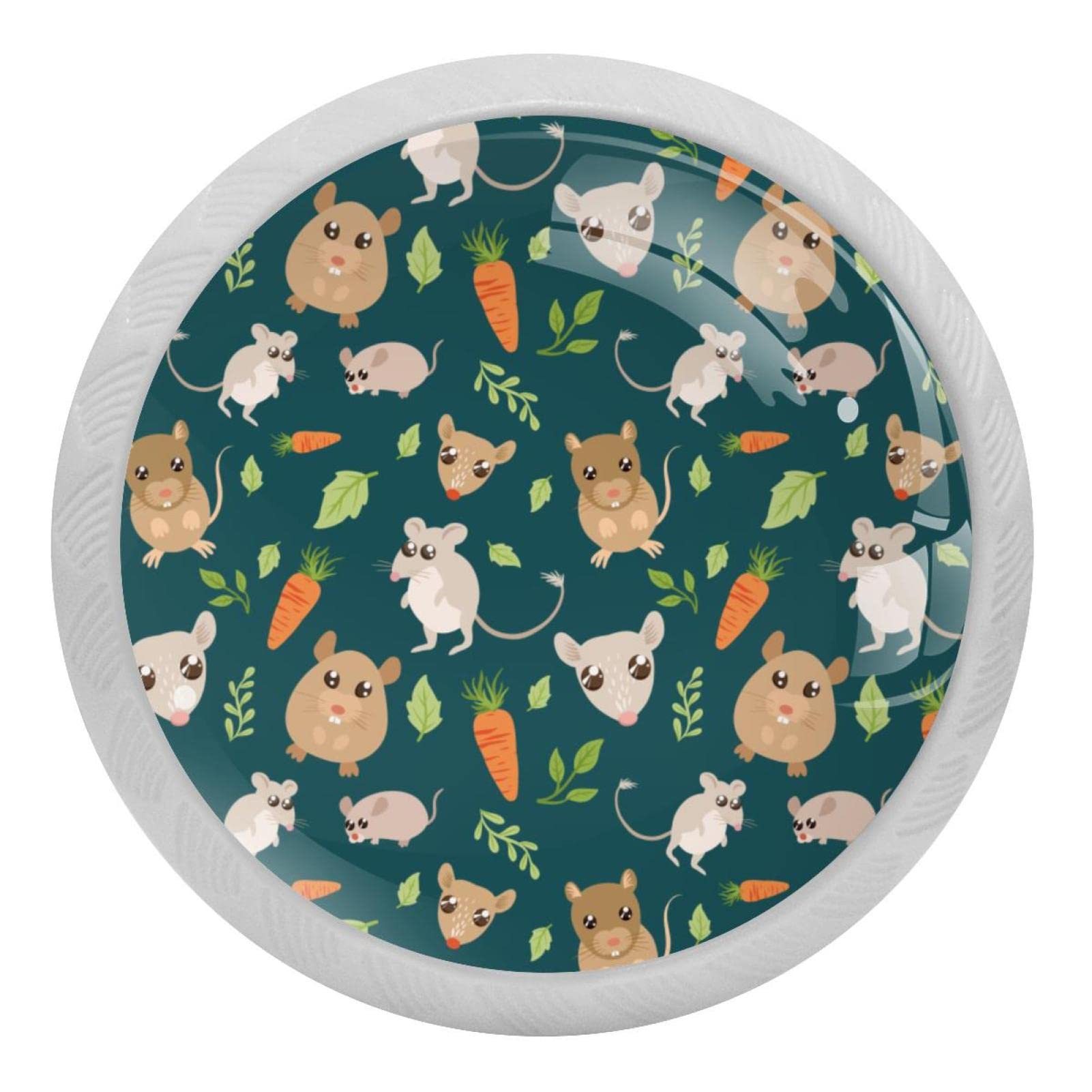 Poignées de tiroir carotte 3,5 cm en lot de 4 - Boutons fluorescents pour commode de cuisine