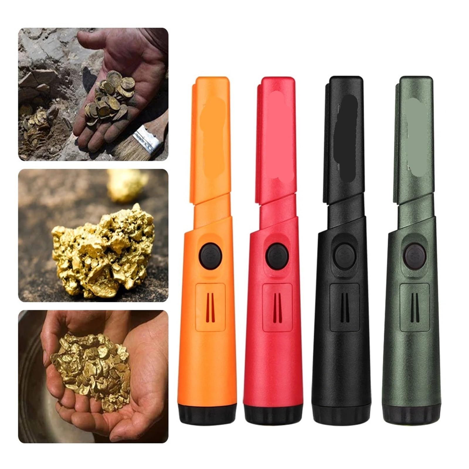 Détecteur de Métaux, Détecteur de métaux portatif TC-110 avec Tige positionnement et Protection Anti-Rayures(Oranje)