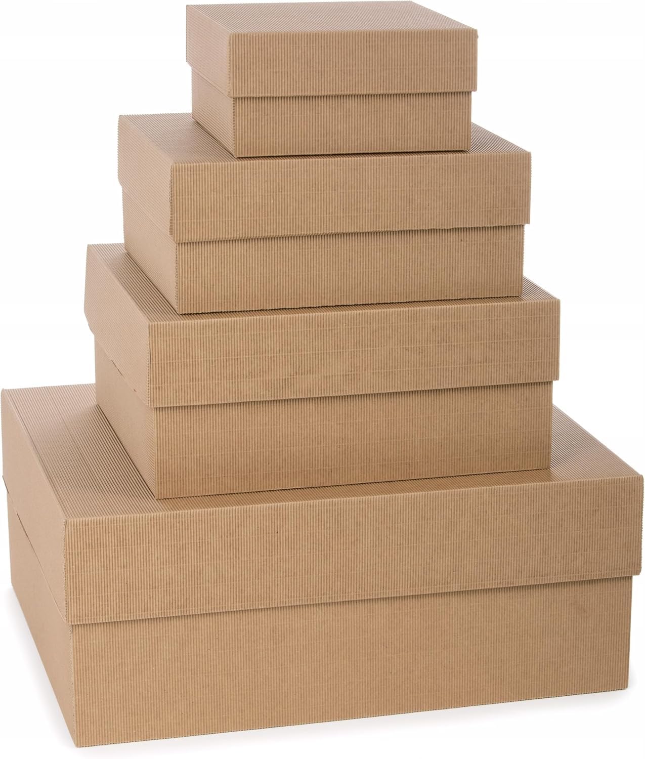 100 Stück Geschenkbox 150x150x70 mm GESCHENKKARTON MIT STÜLPDECKEL Versandkarton E-commerce Karton 1-Wellig 400G Braun Kartonage Verpackung Postkarton Versandschachtel Paket Päckchen