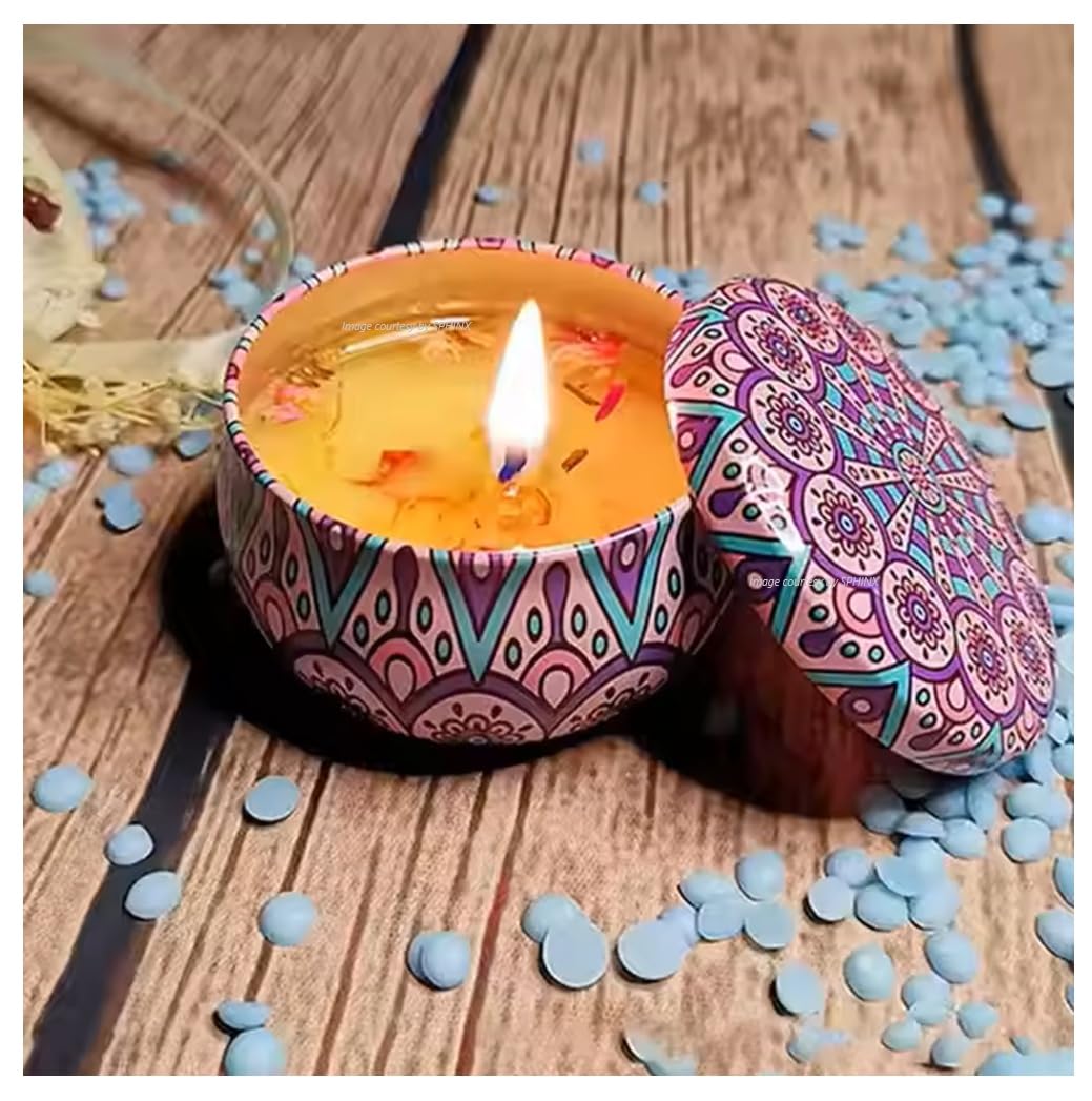 SPHINX Scented Soy Wax Candle, Potpourri Infused, 60g | Candle for Home Decoration, Table Centerpiece, Dinner, Diwali, Wedding, Church, Festival, Party,Trousseau,Gifting-1 Piece (Lavender)