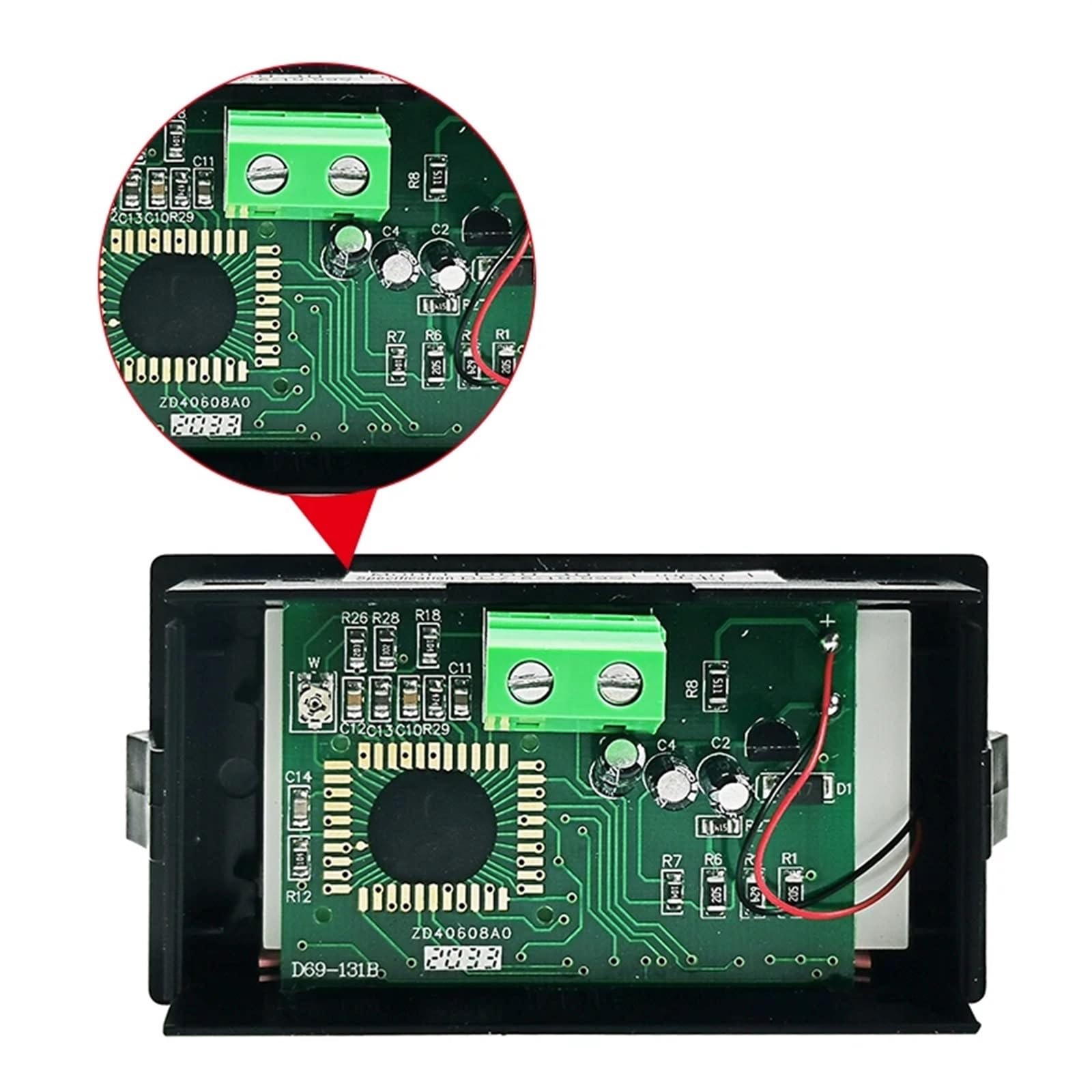 voltmetro, D69-30 Display digitale DC 12V24V48V72V Misuratore LCD 1 pz(DC20 80V,Without back cover)