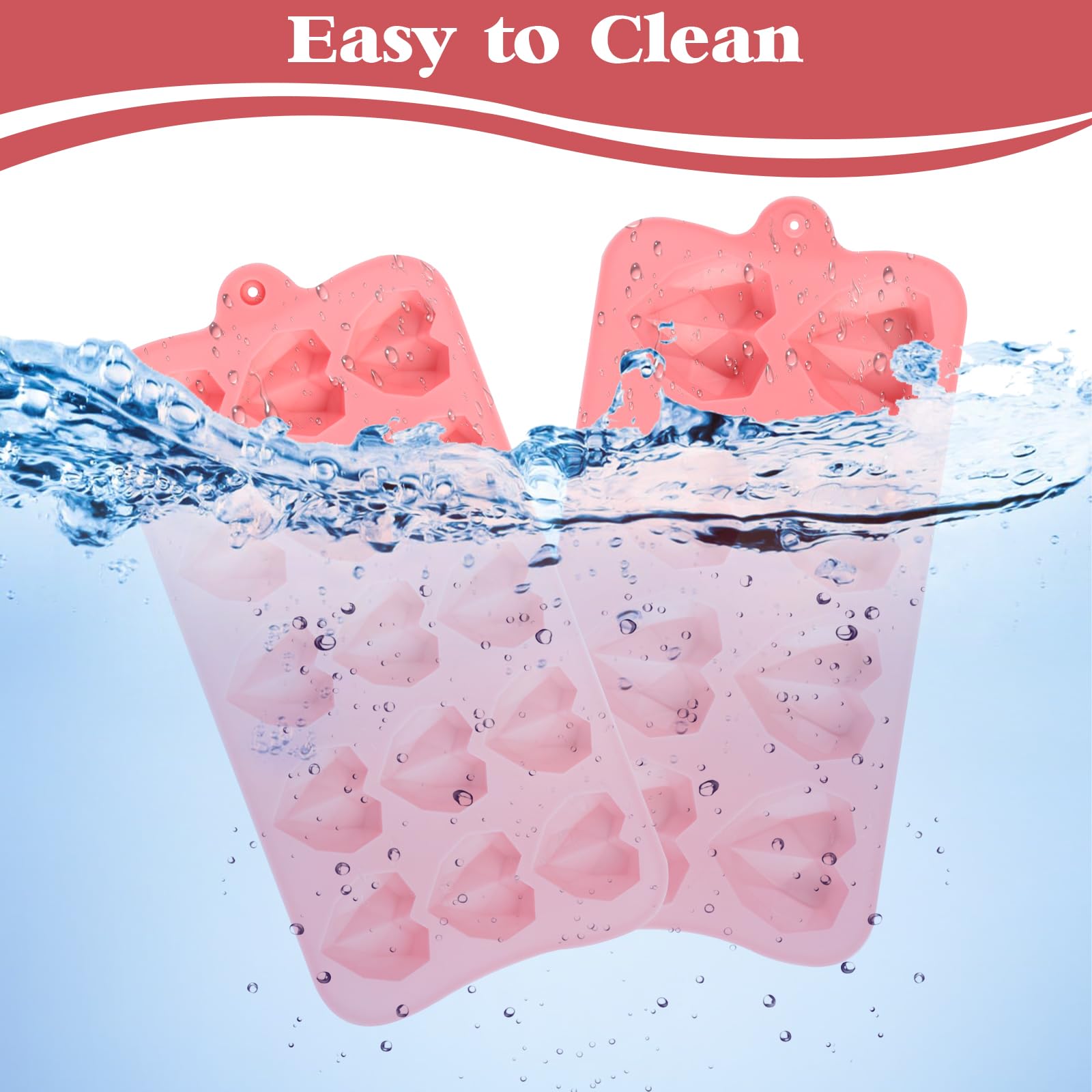 3 Pièces Moule Silicone Coeur, 8 Cavités Et 15 Cavités Moule