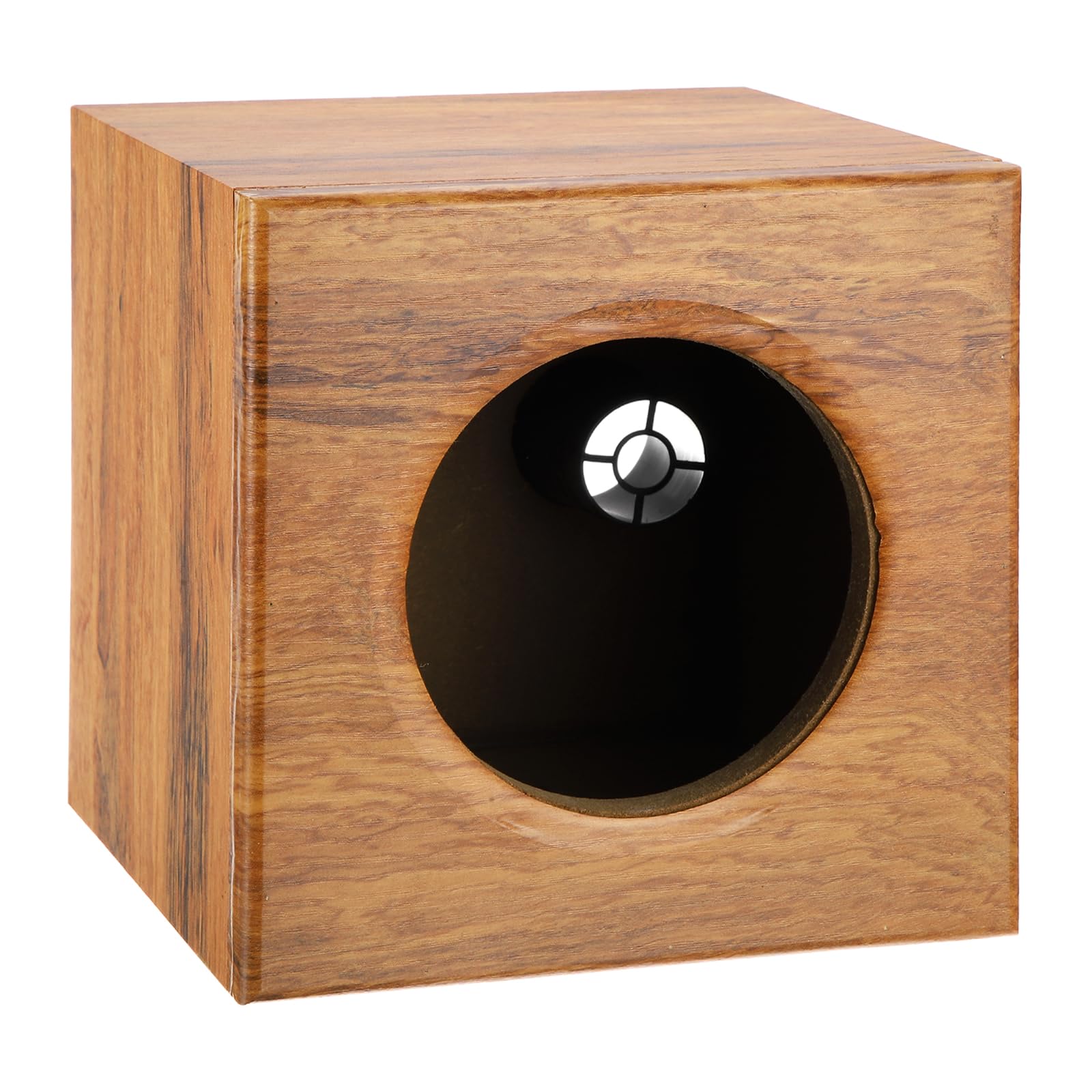 sourcing map Contenitore per altoparlanti in legno con porte da 5 pollici, scatola subwoofer singola ventilata in legno a righe Box per altoparlanti per camion audio per veicoli domestici fai da te