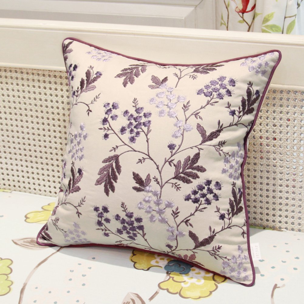 Coussin broderie géométrique et oreiller lit rectangulaire coton PP 40x60