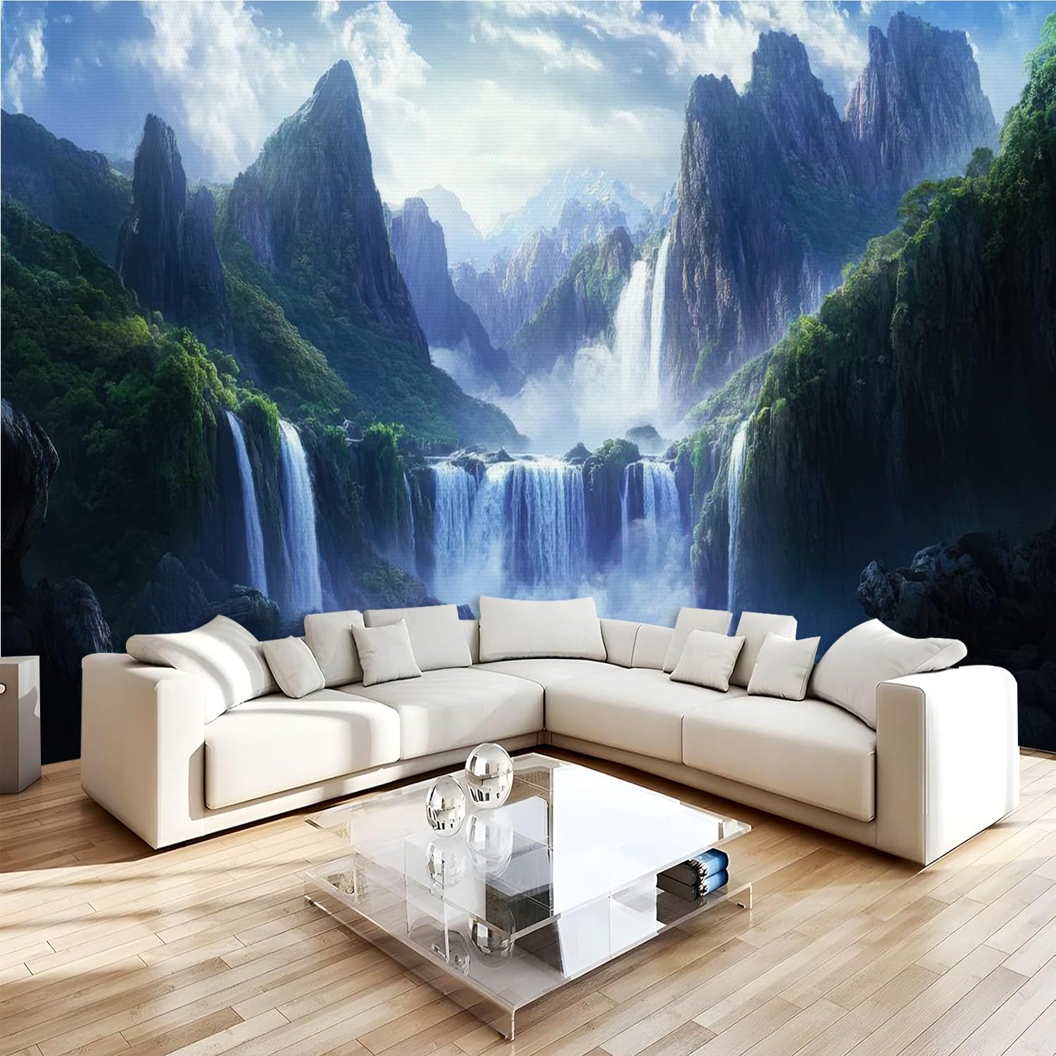 Carta da parati effetto 3D Autunno 350 x 256 cm Murale Non Tessuto Paesaggio Naturale Fotomurale Stampa HD Moderna Poster Per Soggiorno E Camera Da Letto Design 2M1179