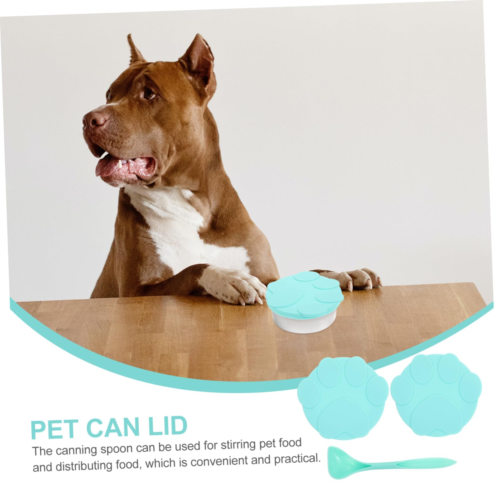 Kisangel 4 Juegos tapa de lata para mascotas silicone stirring spoon cuchara de comida reemplazable cubierta de comida para gatos domésticos accesorio de comida para perros triple puede