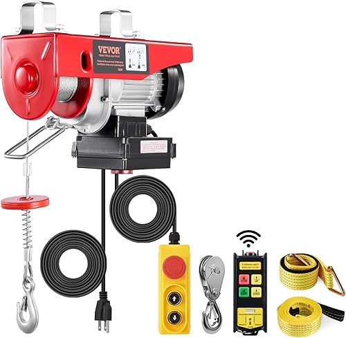 Miniatura 8 de VEVOR Polipasto eléctrico con control remoto, herramienta de manejo de materiales de 440 libras, polipasto eléctrico de 110 V con control remoto