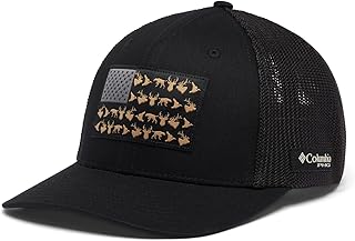 Columbia Unisex PHG Game Flag Mesh Ball Cap - Mid, Black, Small/Medium