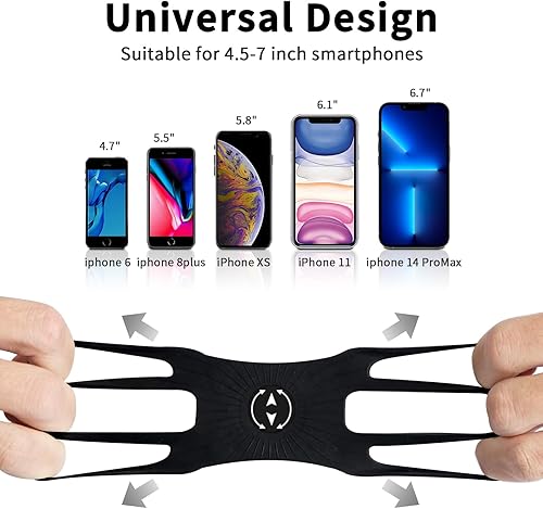 Miniatura 5 de HLOMOM Brazalete deportivo 3 en 1 + pulsera+soporte para teléfono de bicicleta, rotación de 360 y desmontable compatible con teléfono celular de