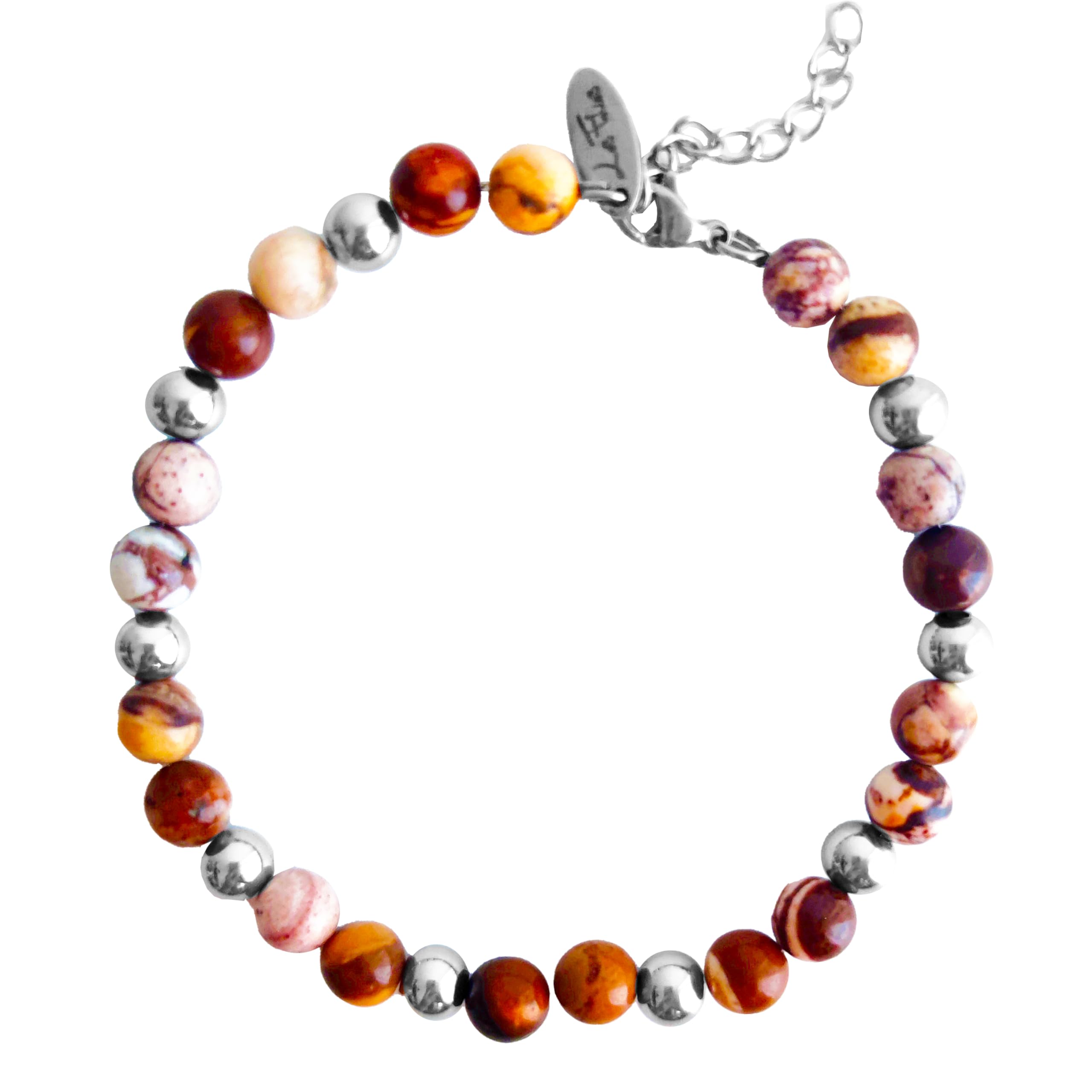 Bracciale, Cavigliera, Collana "Zebra" in Pietra Naturale e Acciaio Inox - Les Folies