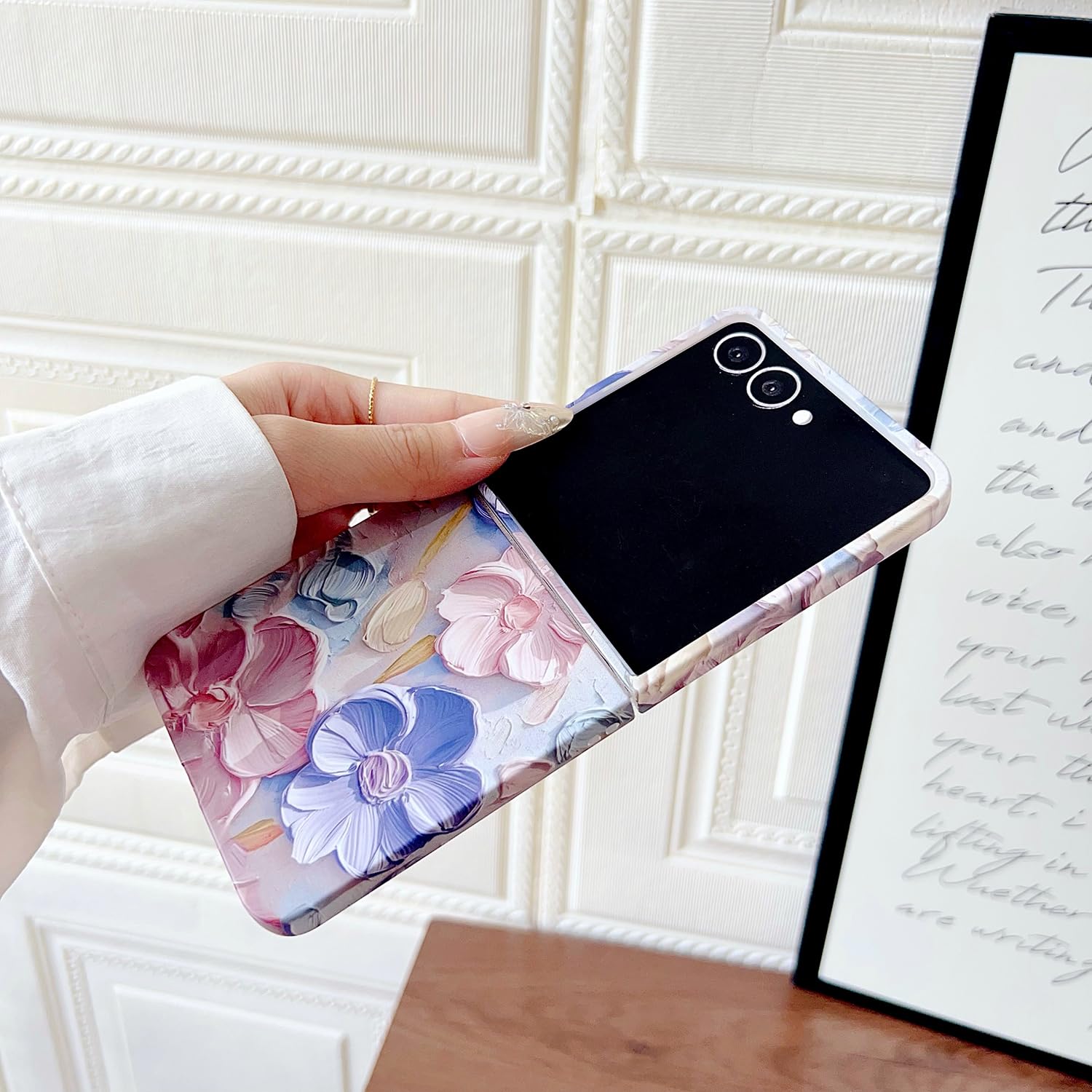 Amazon.co.jp: Galaxy Z Flip7専用 ケース 花柄3D立体浮彫り