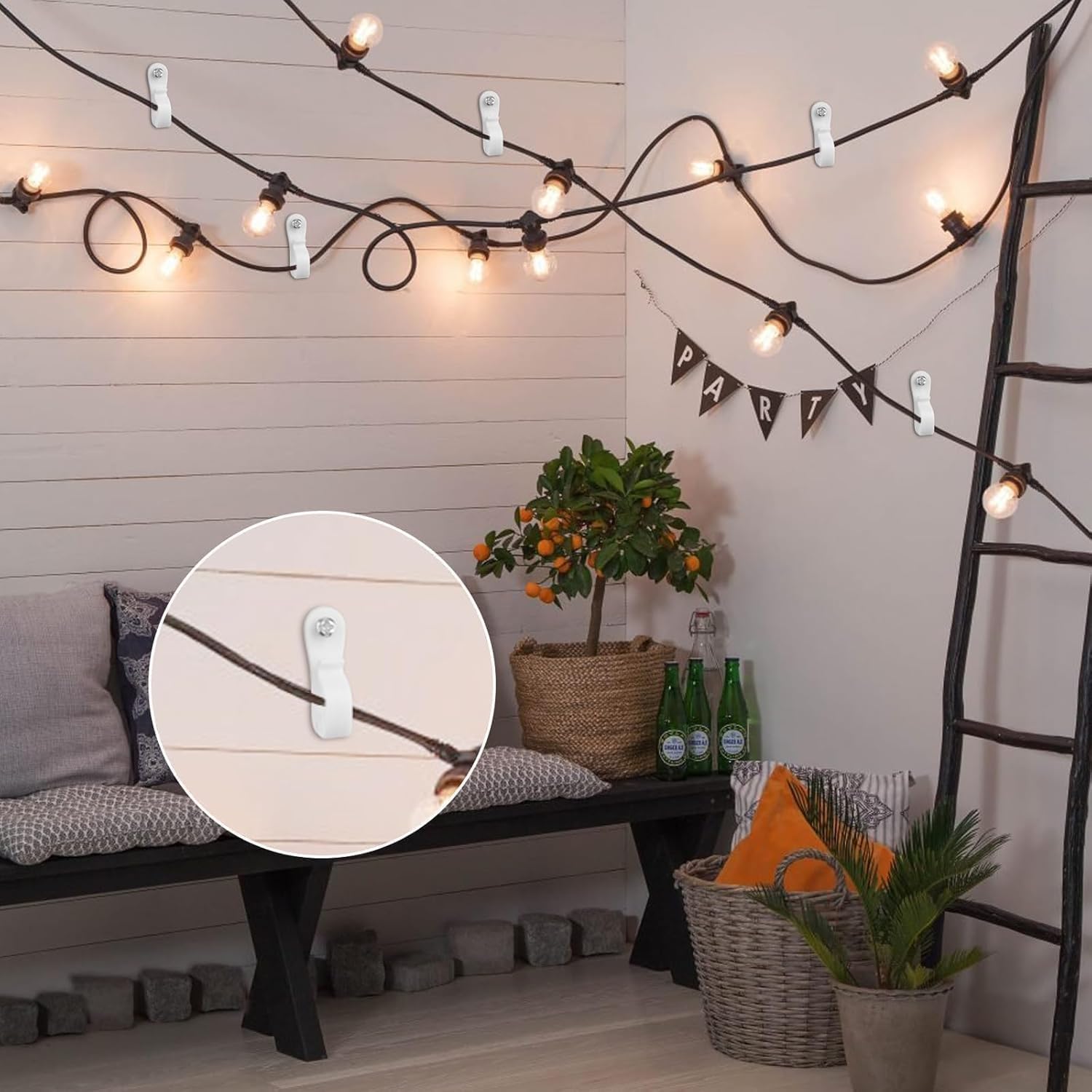 30 Pack Down Wall Clips - White Wire Shelf Clips - Plastic Heavy Duty Closet Shelves Loop Clip Brackets with Screws and Expansion Tubes for Wire Closet Shelving