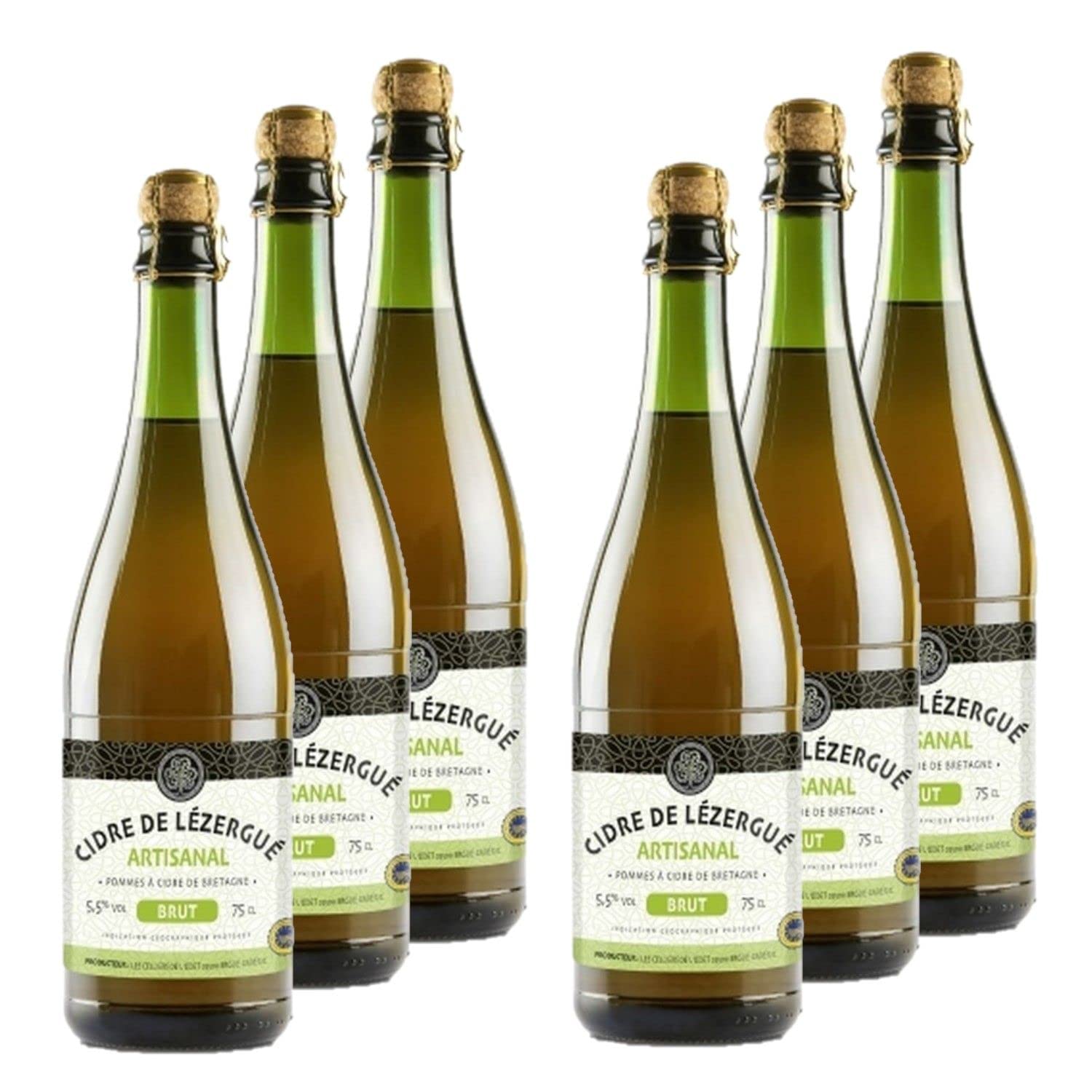 Lot 6x Cidre de Lézergué artisanal brut - Bouteille 750ml