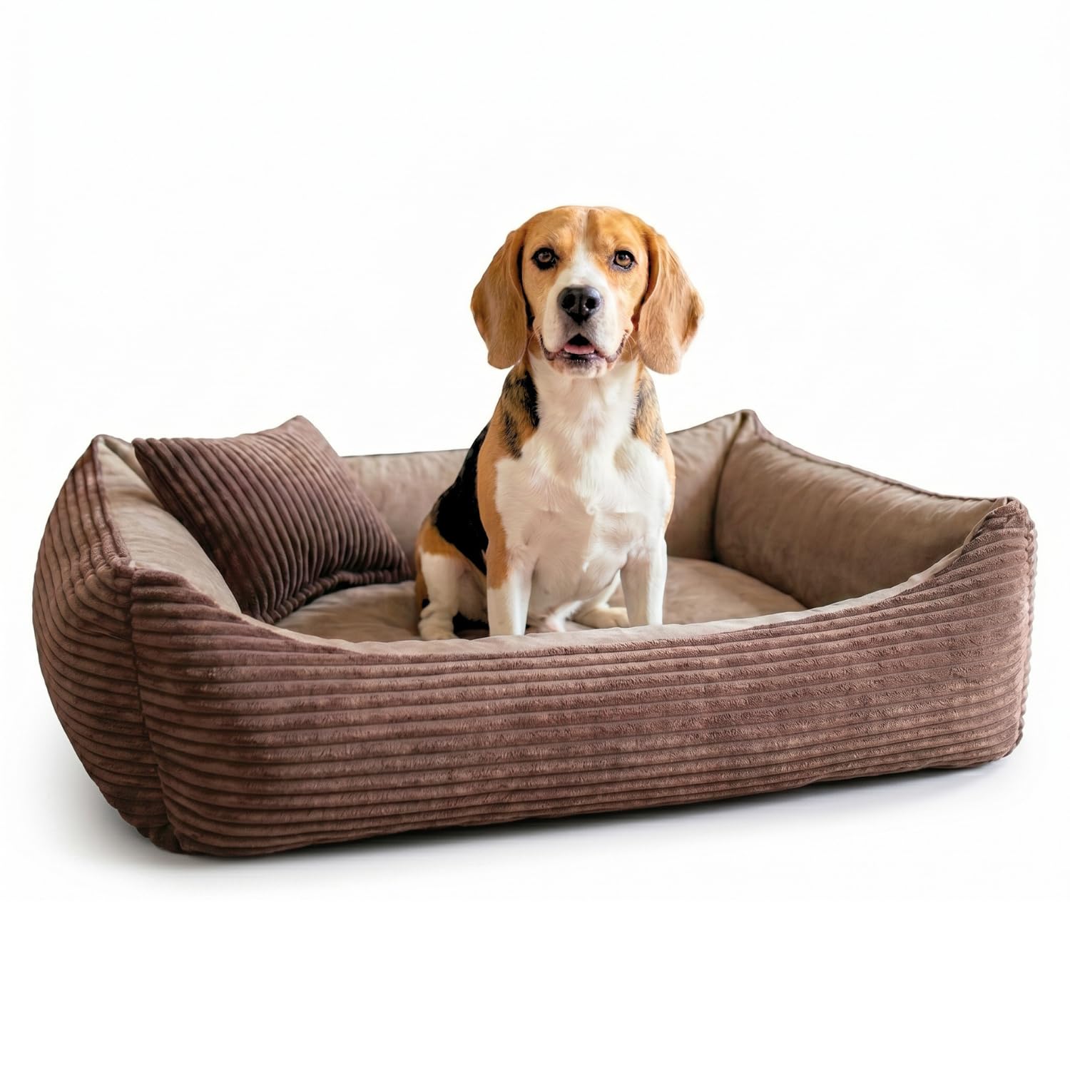 4L Textil Otto Acogedora Cama para Perro Funda Desenfundable y Lavable Cesta para Perro Cojín para Perro Mediano Esponjosa Cesta para Perro Sofá para Perro (100x80 cm, Stripes 06)