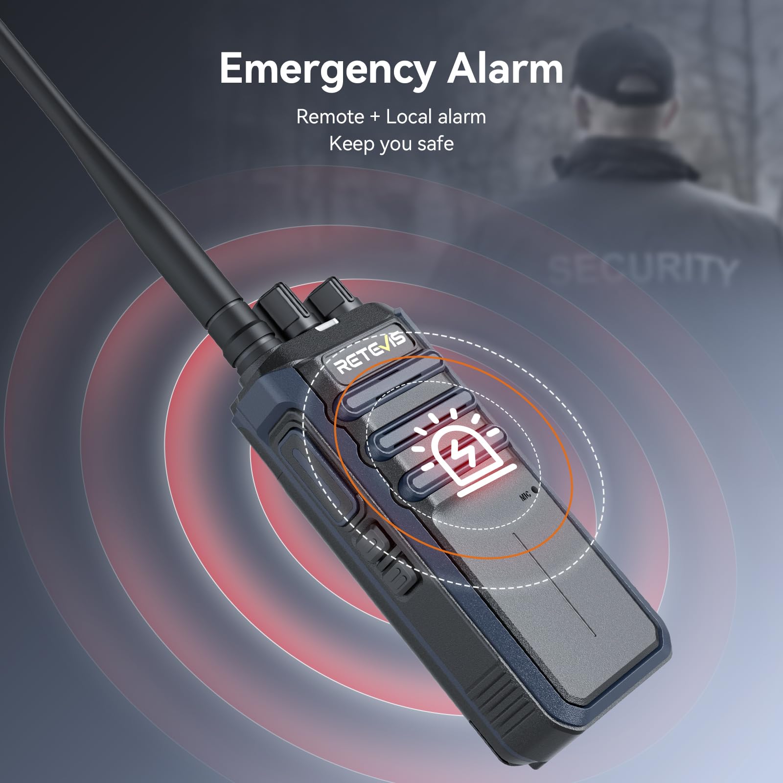 Retevis RT86A Walkie Talkie o Dużym zasięgu, Profesjonalne Radio Dwukierunkowe dla Dorosłych, 2500mAh, Wysokiej Mocy Przenośne Radio do Rozmów Grupowych, Budownictwo, Logistyka i Transport (2 szt.)