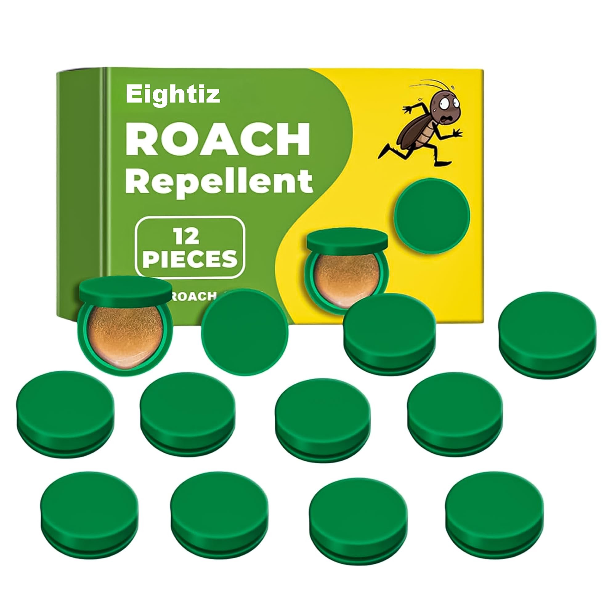 Eightiz Natural Cockroach Killer for Kitchens, Bathrooms, and Cabinets, Cockroach Killer Gel, Roach Repellent for Cockroach, for Indoor Cockroach Control, Insect Control (Pack of 12)