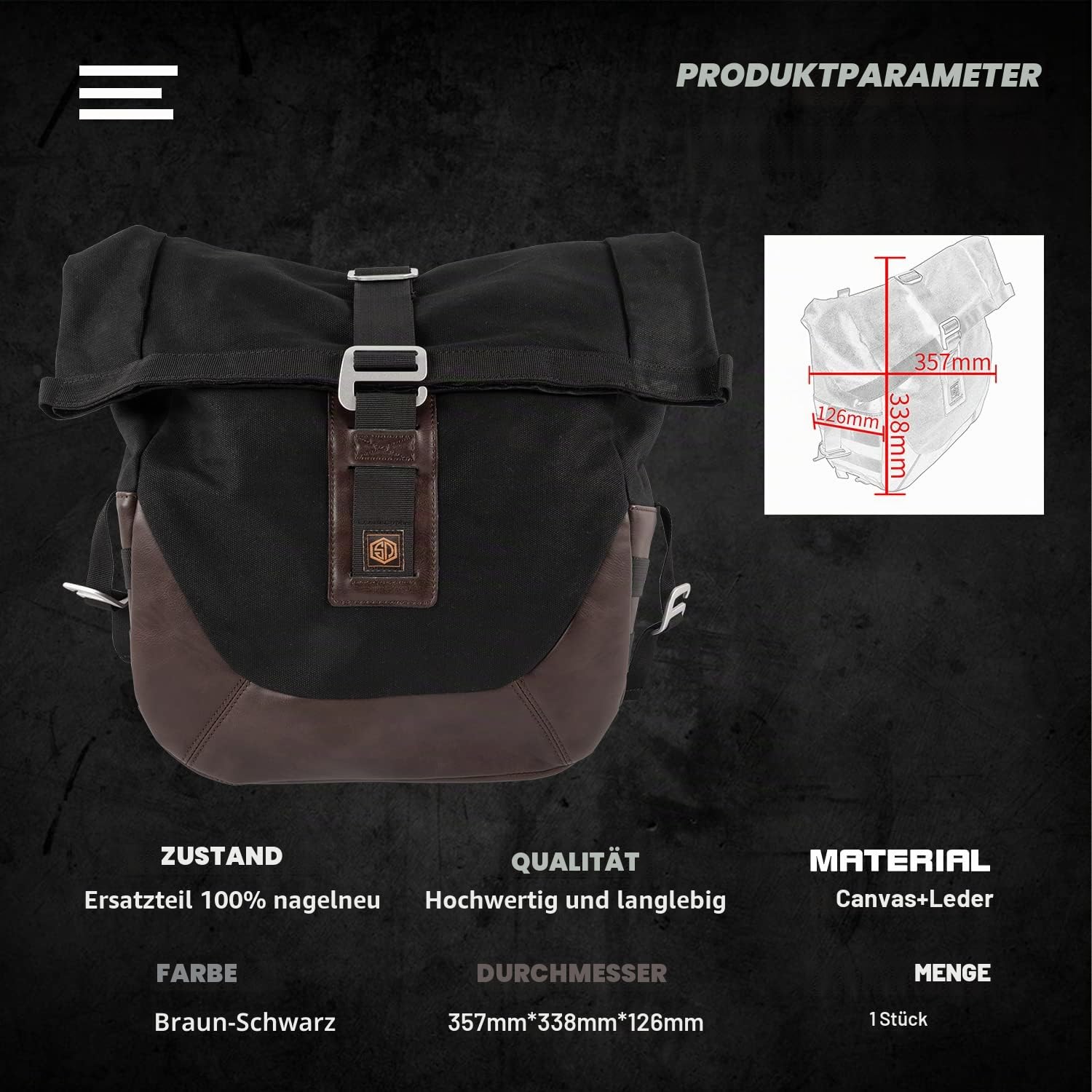 Motorrad Hecktasche mit Schnellverschluss für Rebel 1100 CMX1100