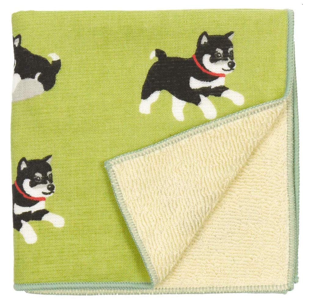 HAMAMONYO Gauze Pile Handkerchief (Kuro Shiba-Kun) at Amazon Men's