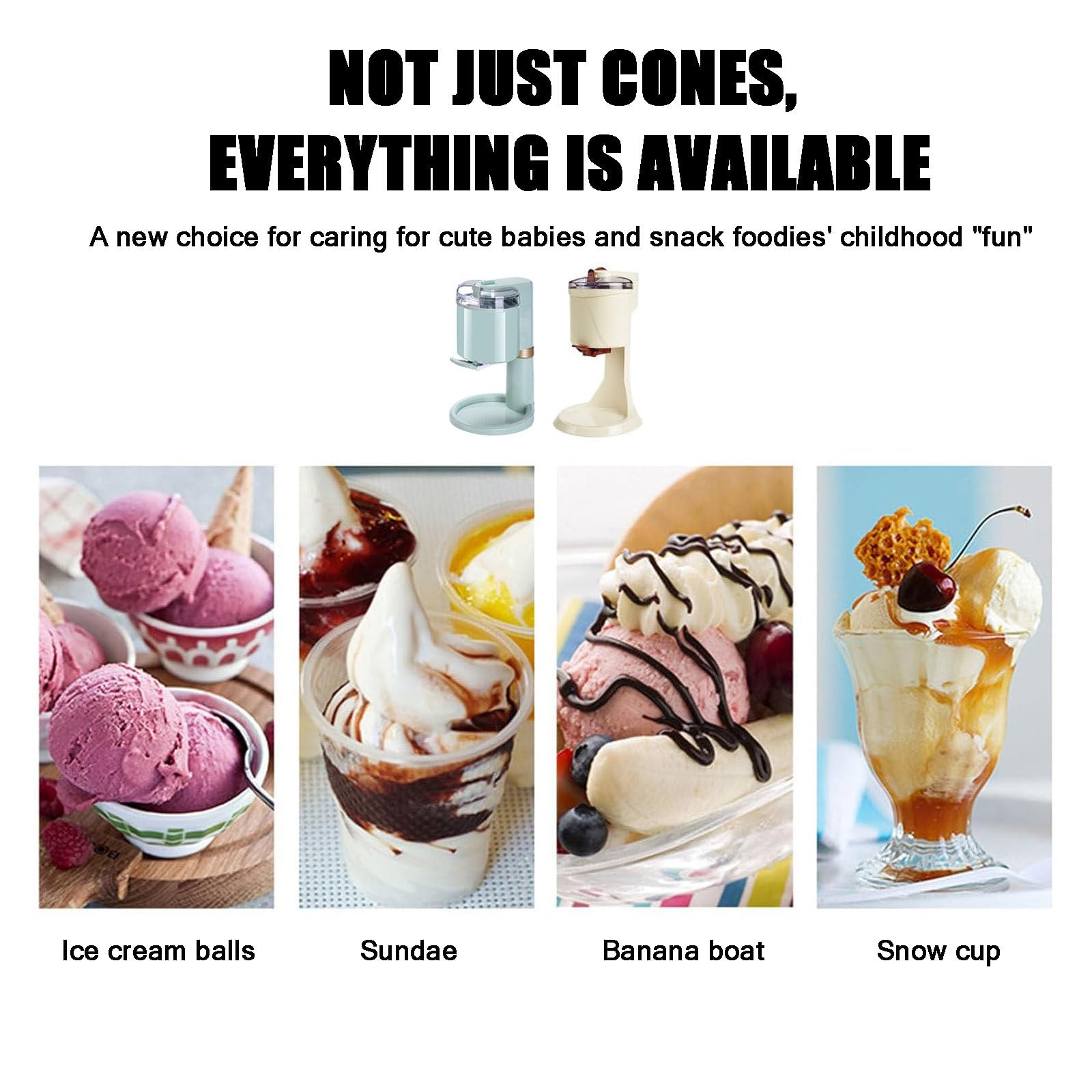 Machine à Glace Italienne, Cornet De Glace à Faire Soi-Même, Facile à Utiliser, Intérieur Amovible, Idéale pour Les Salons De Thé Au Lait,B
