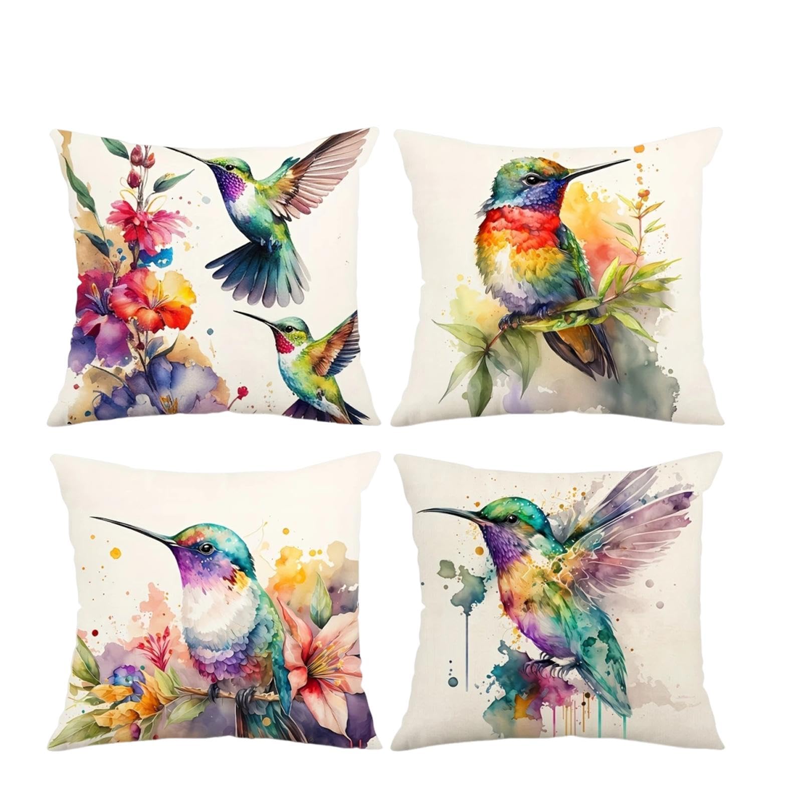 Housses de coussin carrées LOVIVER | Lot de 4 taies douces et réutilisables pour décoration