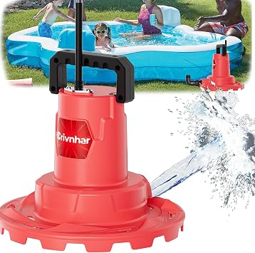 Portable Submersible Utility Pump for Milwaukee 18V BatteriesNo Battery, 1320 GPH Sump Pump with 3-Speed, 16.5FT Cord | Automatic Shut-Off for Pool, Hot Tub, Basement, Rainwater Removal