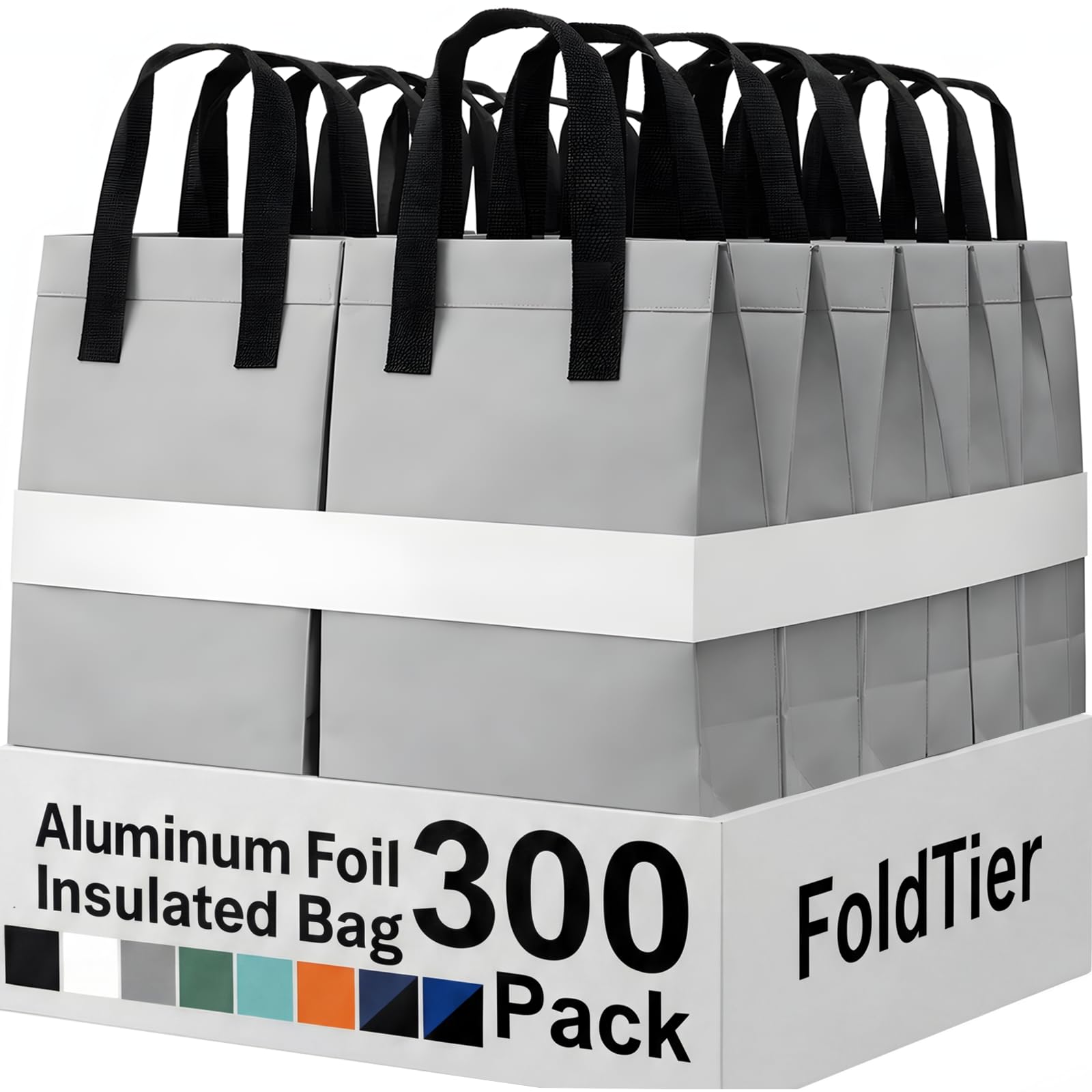 FoldTier 300 bolsas aisladas para llevar, aislamiento térmico a granel, alimentos para café, leche, té, alimentos fríos y calientes, mariscos frescos, bolsas de entrega de pizza, para catering