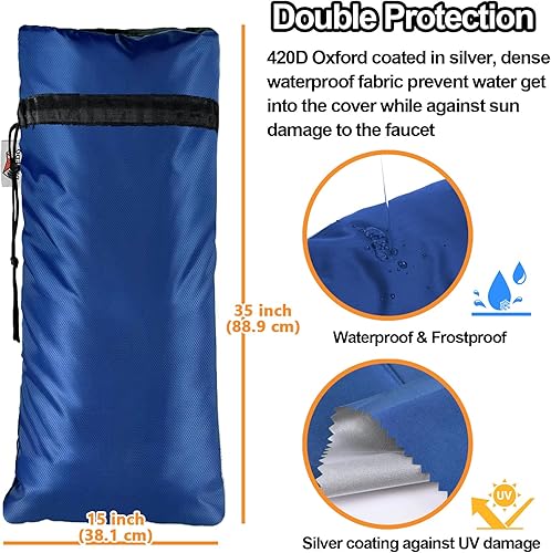 Vista 3 de Cubierta extendida para grifo de exterior para parque de caravanas, aislamiento Thinsulate 3M, protector de congelación para invierno y verano, 35