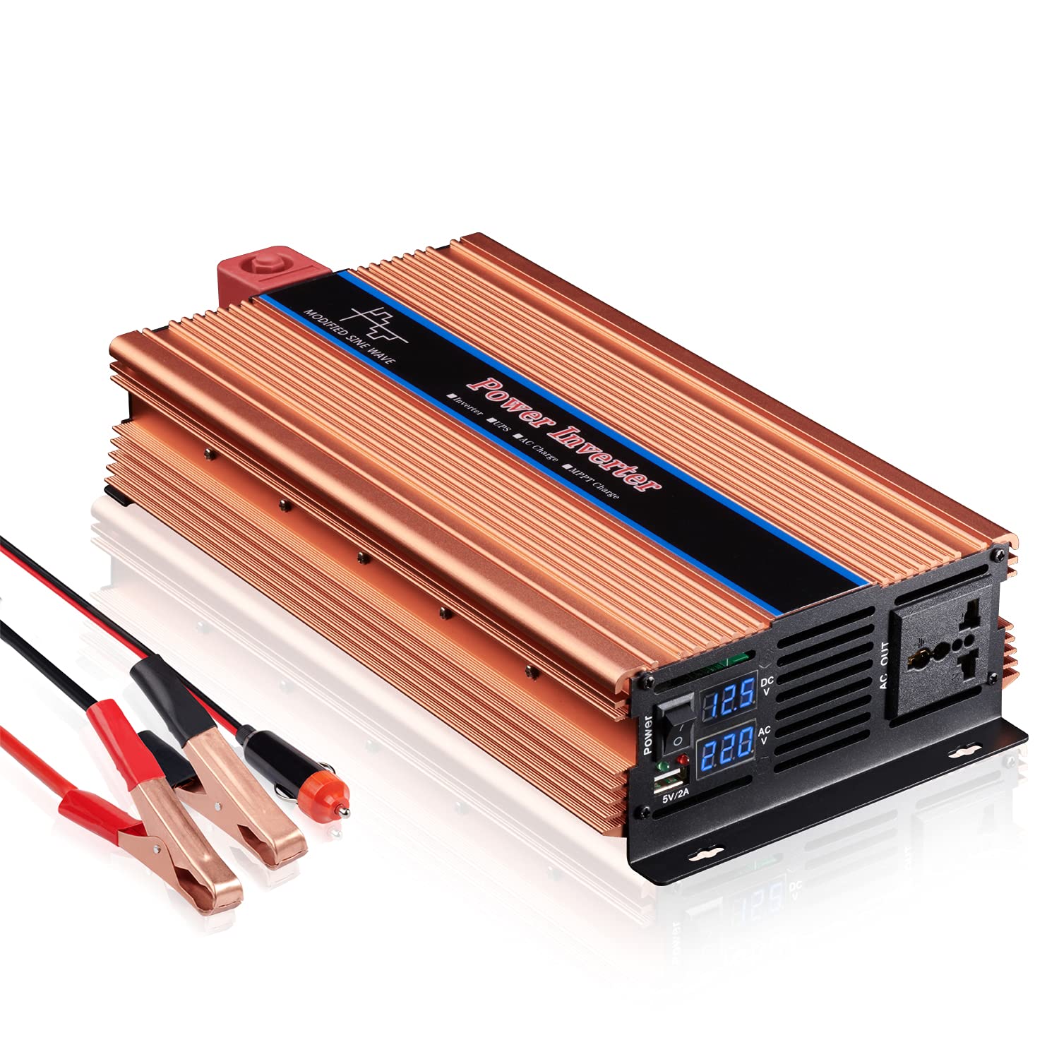 2000W Car Power Inverter - 12V DC to 110V AC Power Inverters for Vehicles, Car Adapter for Plug Outlet with Digital LED Display, Car Cigarette Lighter Adapter