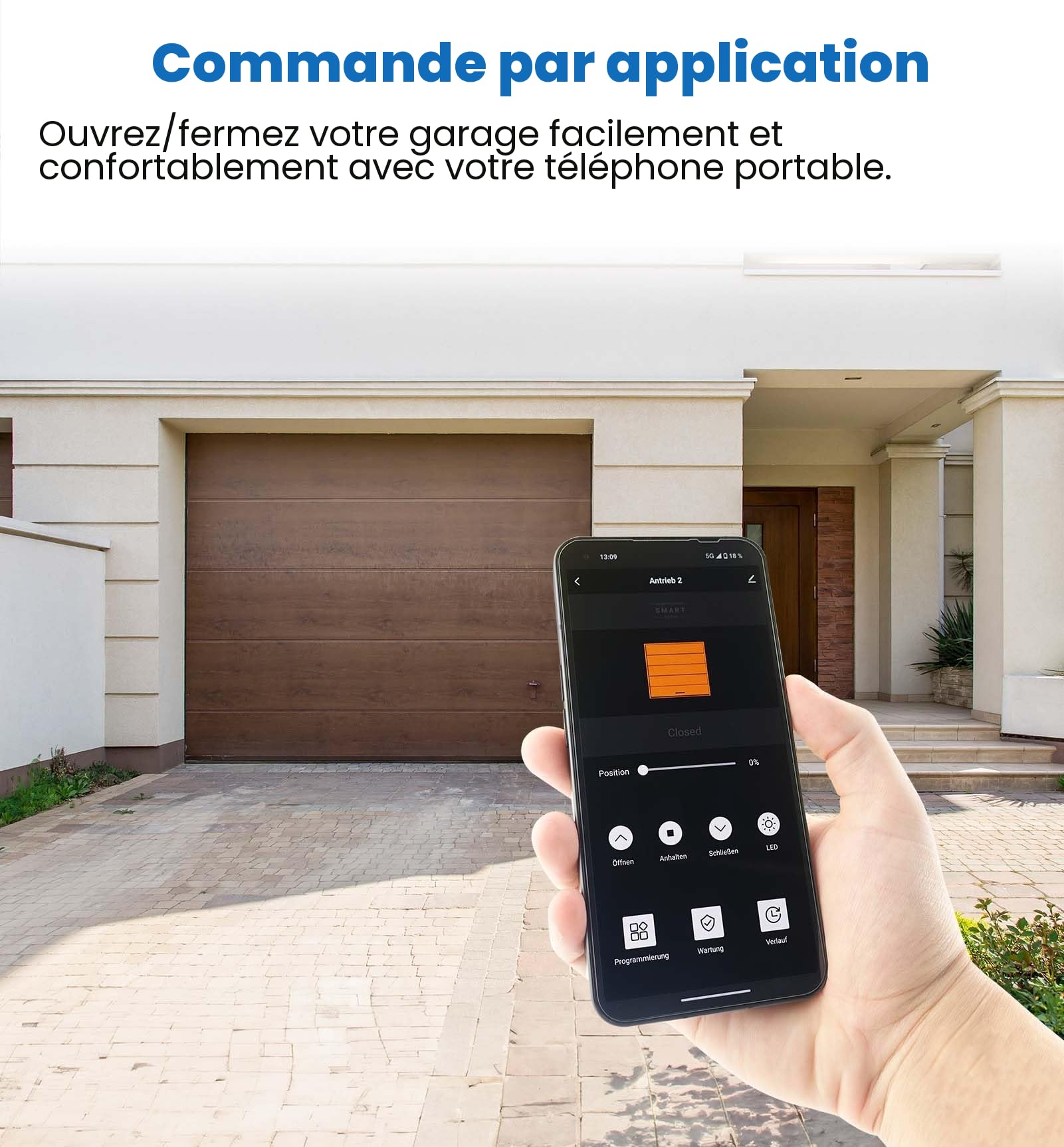 Schartec Prime 1000 Système d'automatisation de Porte de Garage Wi-FI avec Rail Intelligent pour Porte de Garage basculante et Porte sectionnelle