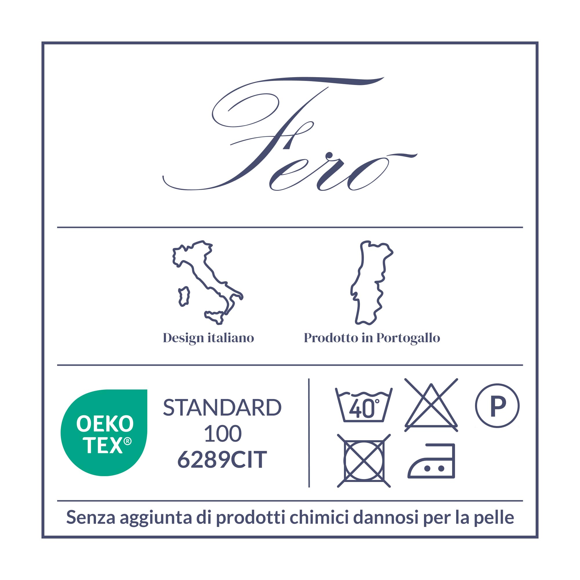 Ferò Set Copripiumino Matrimoniale 240x220, 2 Federe 50x75, Pregiato Raso di Cotone 300TC Fibra Lunga, Set Copripiumino Matrimoniale Cotone, Duvet Cover, Sacco Copripiumino Matrimoniale, Blu