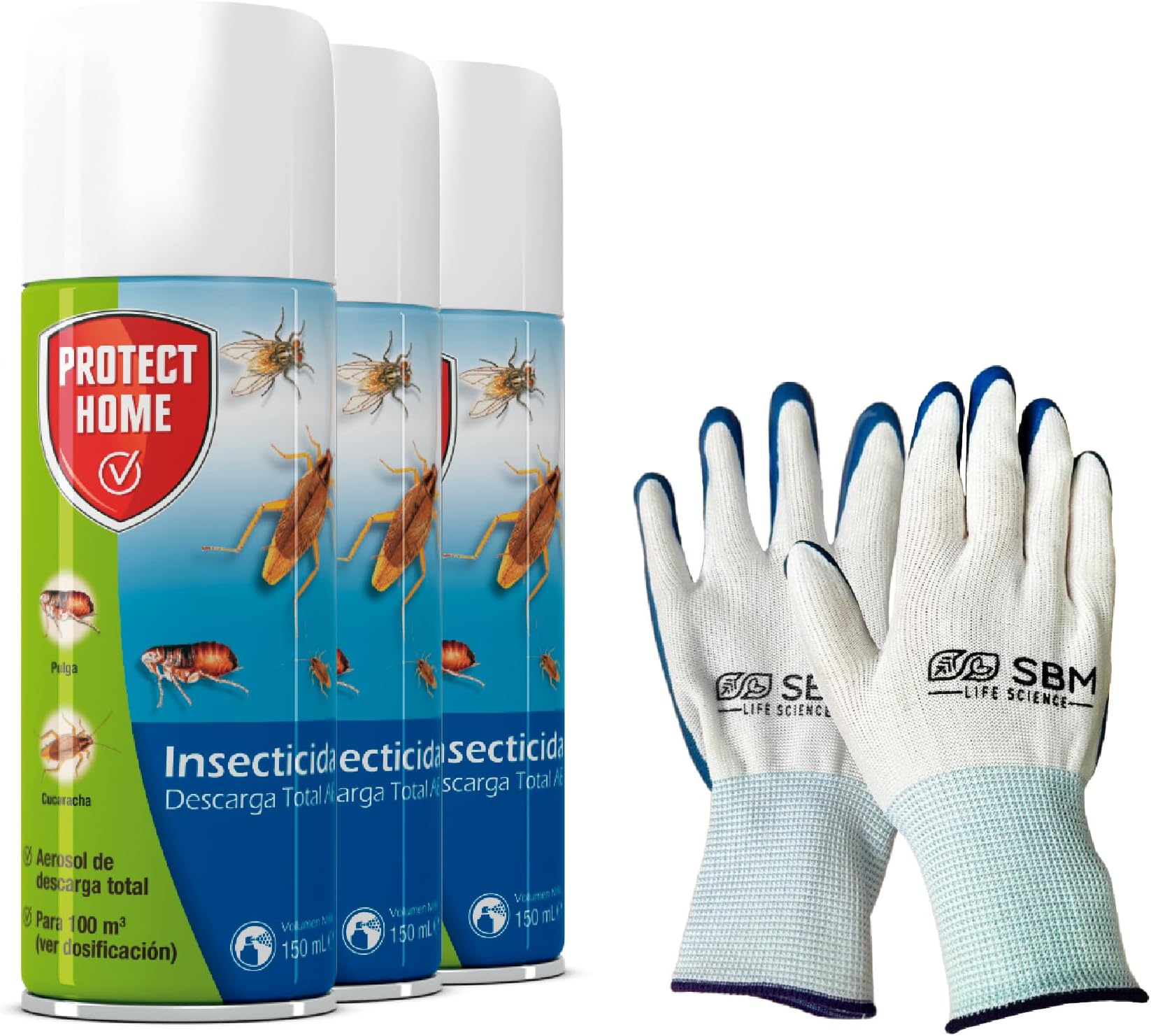 Protect Home®- Automatic Discharge Insecticide for persistent eradication and control of all domestic pests, insects and bugs - 150ml - Pack 3 Units