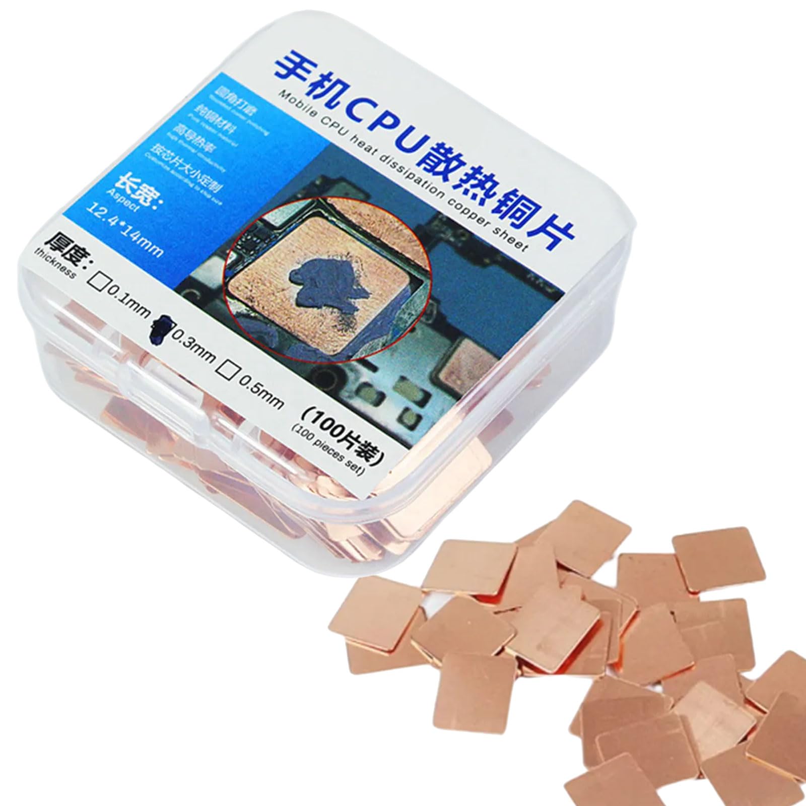 Premium Copper Heat Sink Sheets for Enhances Cooling on Mobile Device CPUs Heatsink for Phones Repair Copper Thermal Pad Phone CPU Cooling Thermal Pad Repair Conductive Smartphone